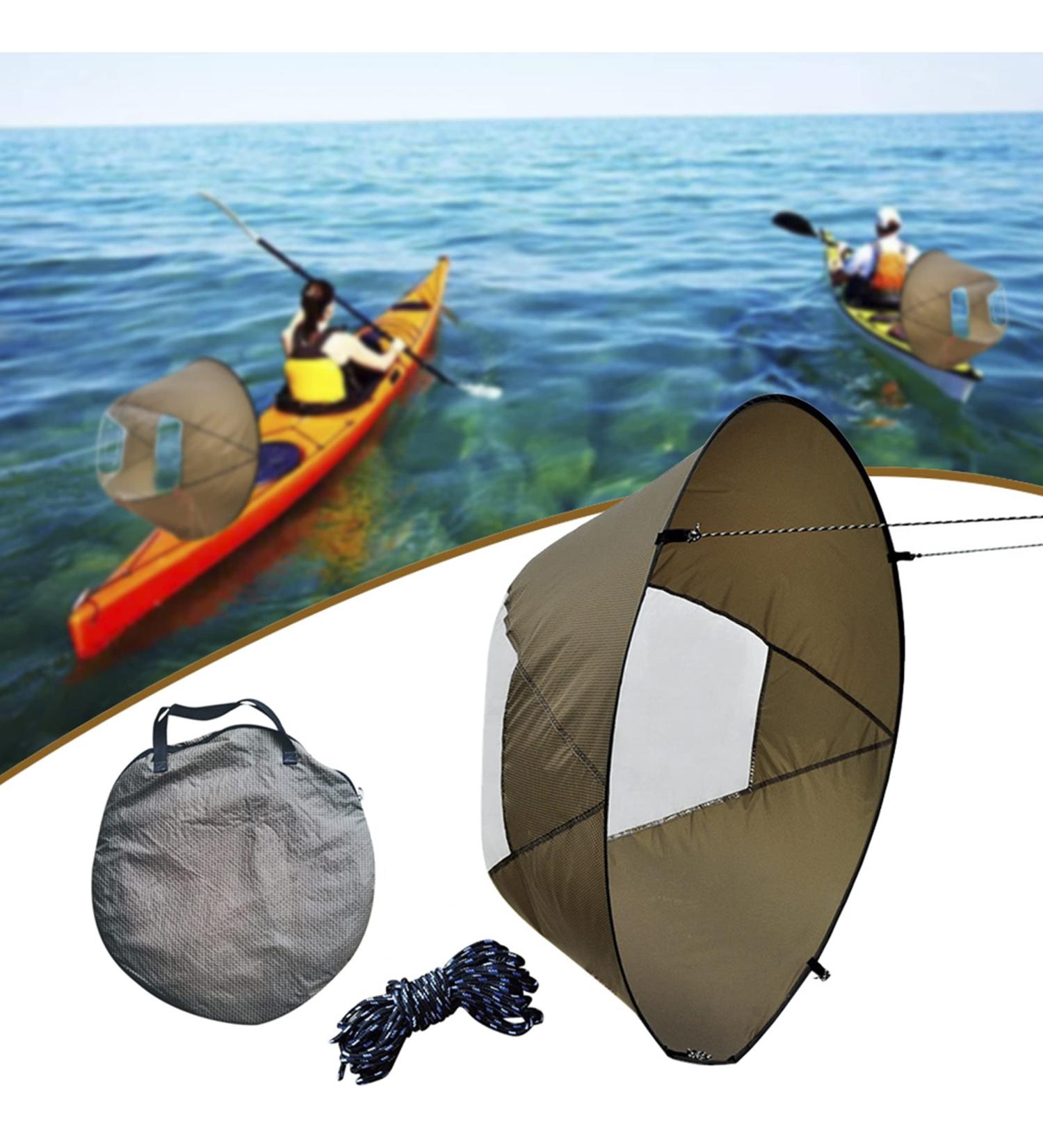 Portable Foldable Kayak Wind Sail with Transparent Window - Durable Design for Kayak Canoes (Brown) - Buy Online on SooperMarket.com