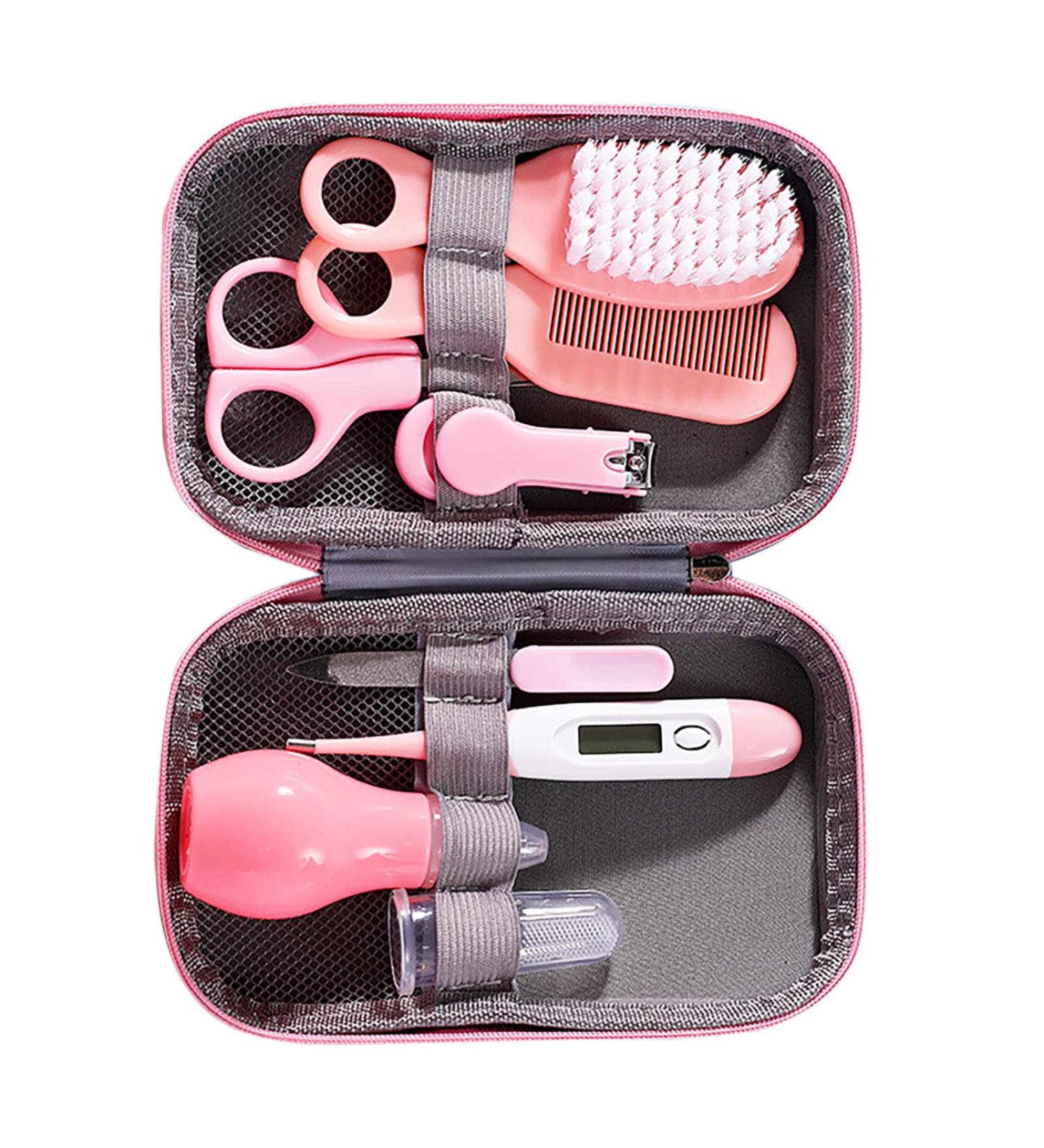 Baby Health Nursery Set - Nail Clipper, Hair Brush, Thermometer, Nasal Aspirator, Toothbrush - Infant Grooming Kit - Buy Online on SooperMarket.com