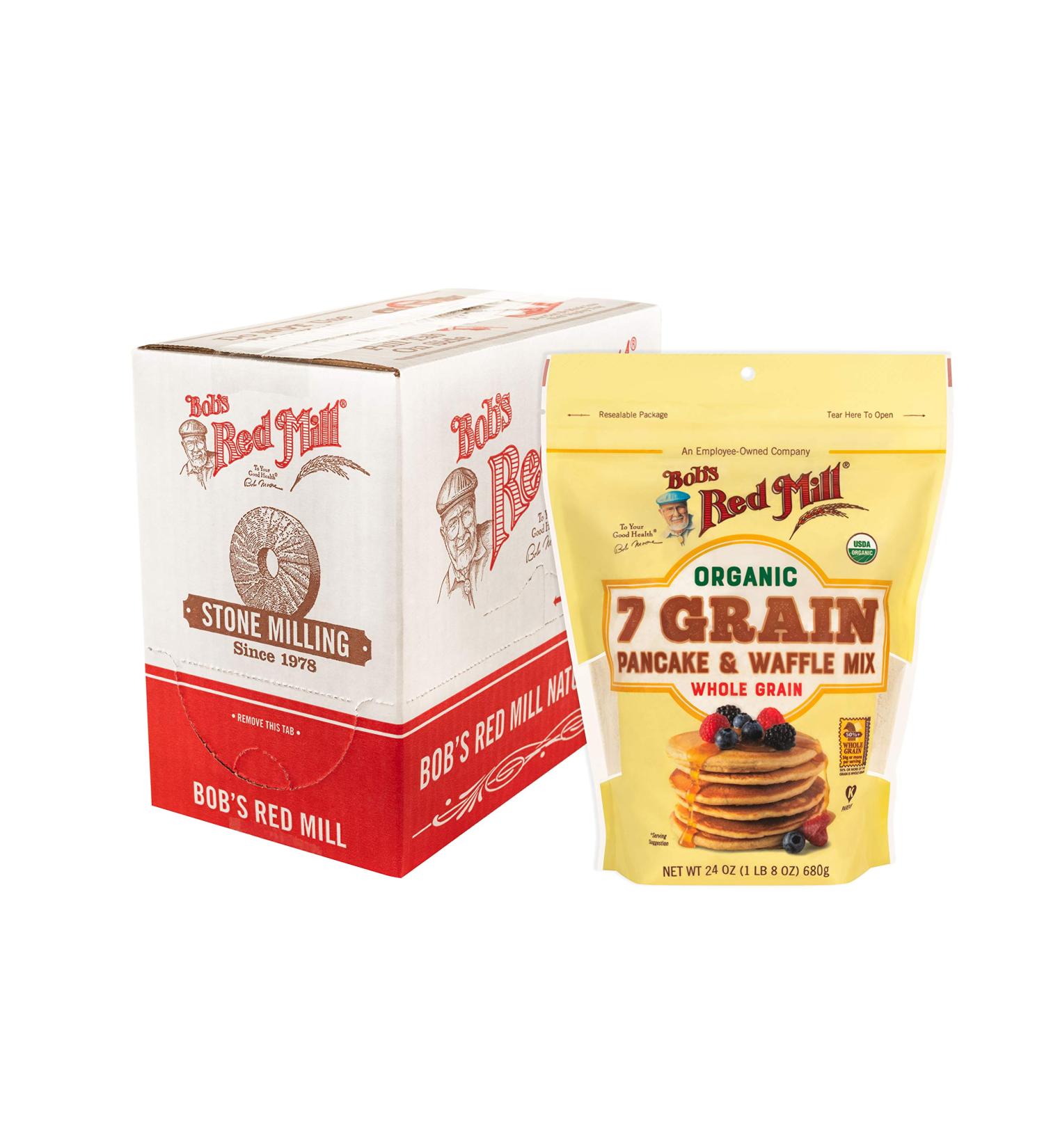 Bob's Red Mill Organic 7-Grain Pancake & Waffle Mix - 24 oz (Pack of 4) - Buy Online on SooperMarket.com