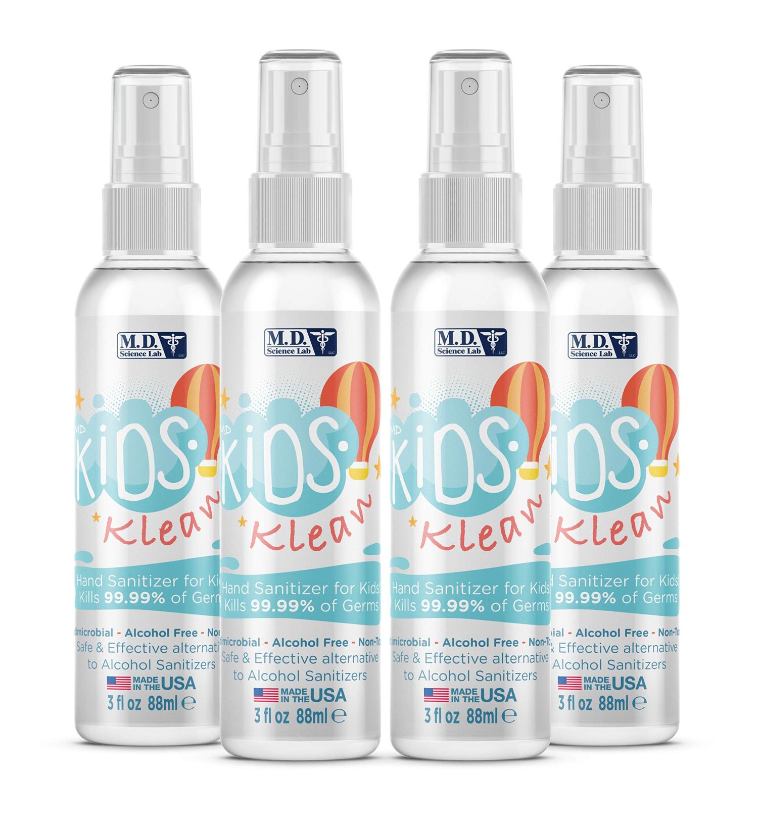 MD Kids Klean Hand Sanitizer for Kids - 3oz, 4 Pack | Antibacterial, Safe & Effective - Buy Online on SooperMarket.com
