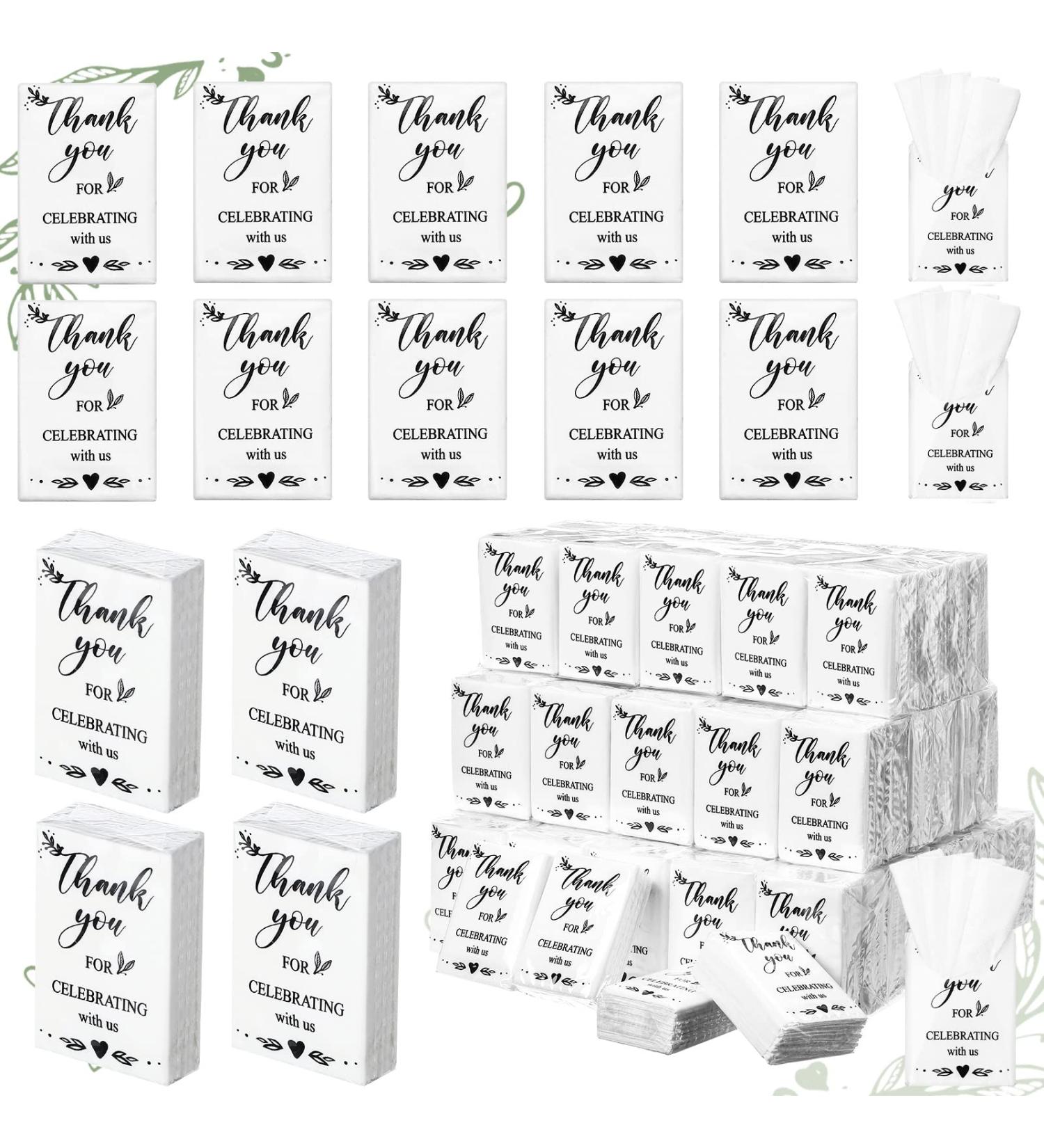 100 Pack Wedding Facial Tissues - Thank You Celebration Pocket Tissue Packs for Weddings and Parties (Appreciate Style) - Buy Online on SooperMarket.com
