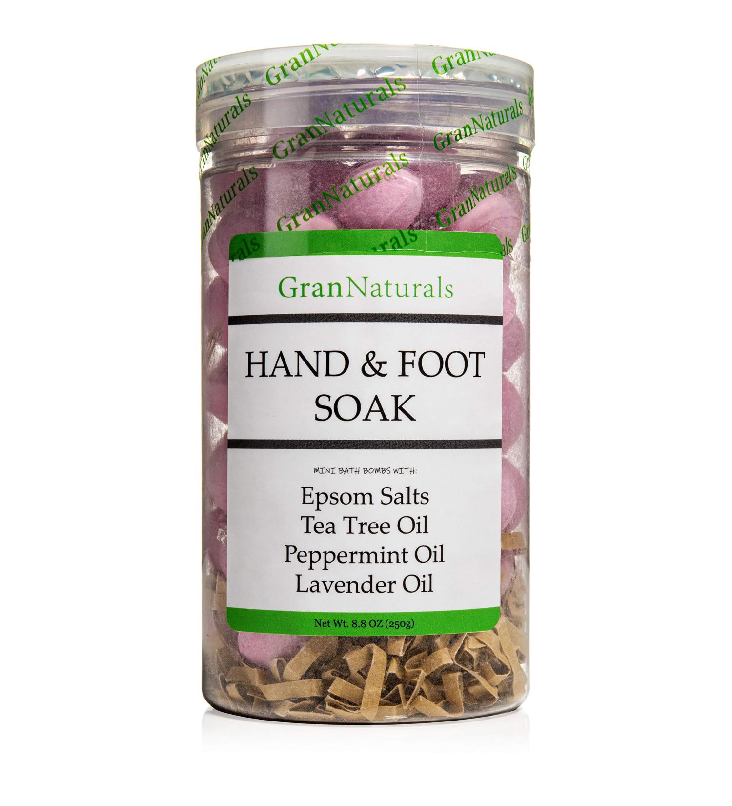 GranNaturals Mini Bath Bombs with Epsom Salts for Hand and Foot Soak - Tea Tree, Lavender, Peppermint Essential Oils - Soften Skin and Cuticles - Buy Online on SooperMarket.com