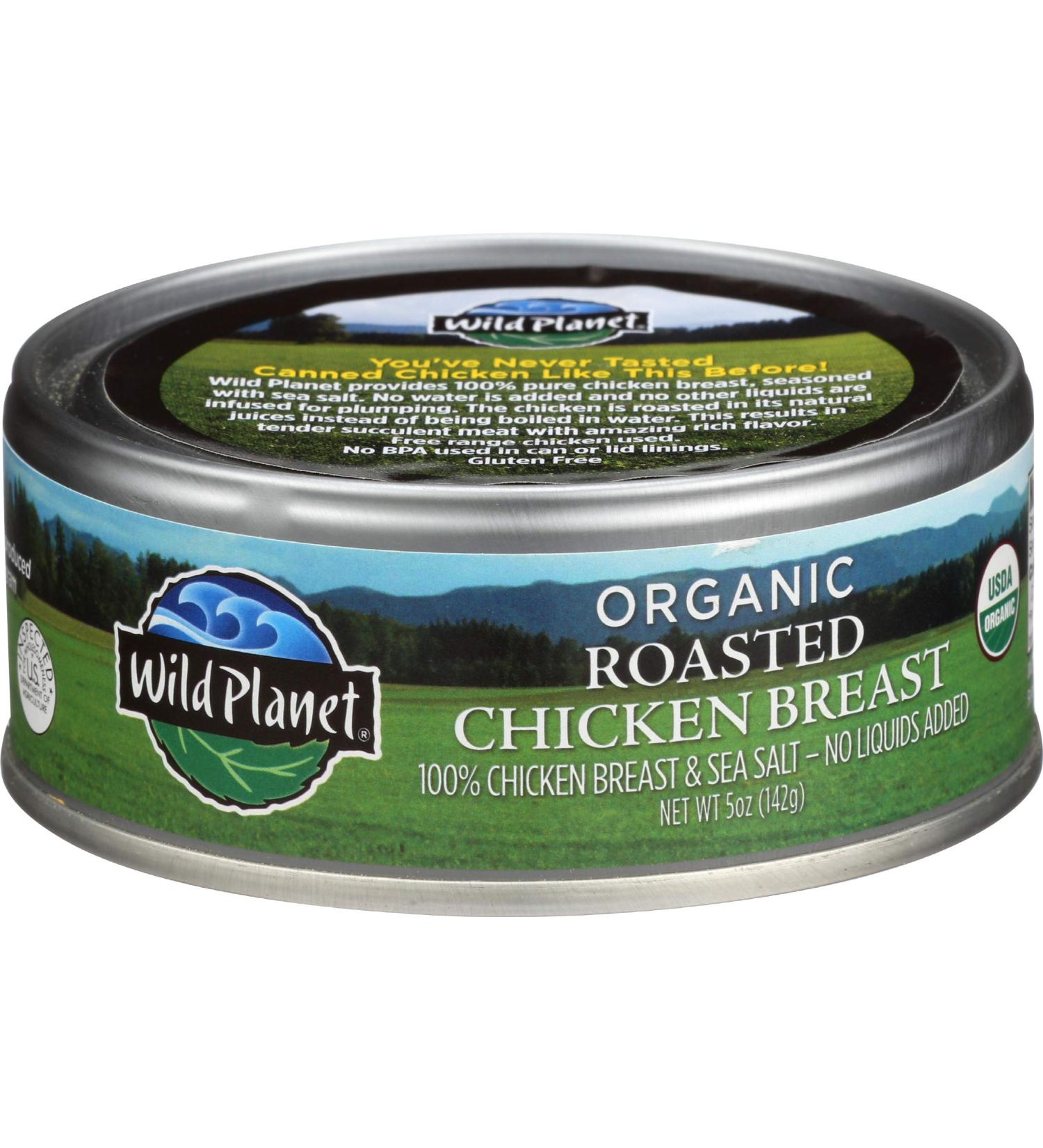 Wild Planet Organic Roasted Chicken Breast - Skinless, Boneless, 5oz with Sea Salt | Pack of 1 - Buy Online on SooperMarket.com