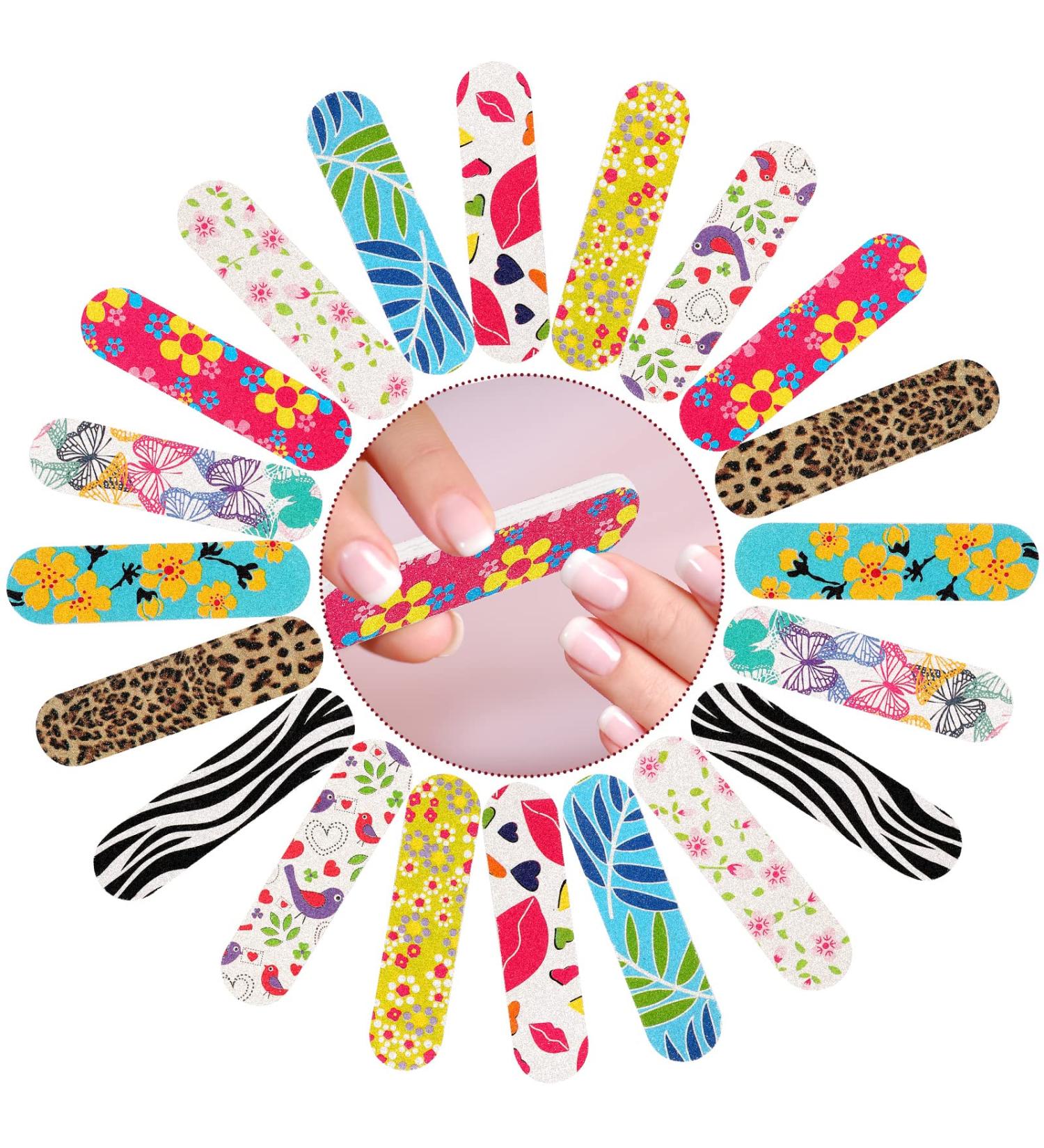 JSRQT Mini Nail Files Bulk Double Sided 100 Mini Nail Files for Natural Acrylic Fake Nails Emery Boards for Nails Nail Filer Professional Nail File Buffer Set Nails Accessories 150 Grit(10 Colors) - Buy Online on SooperMarket.com