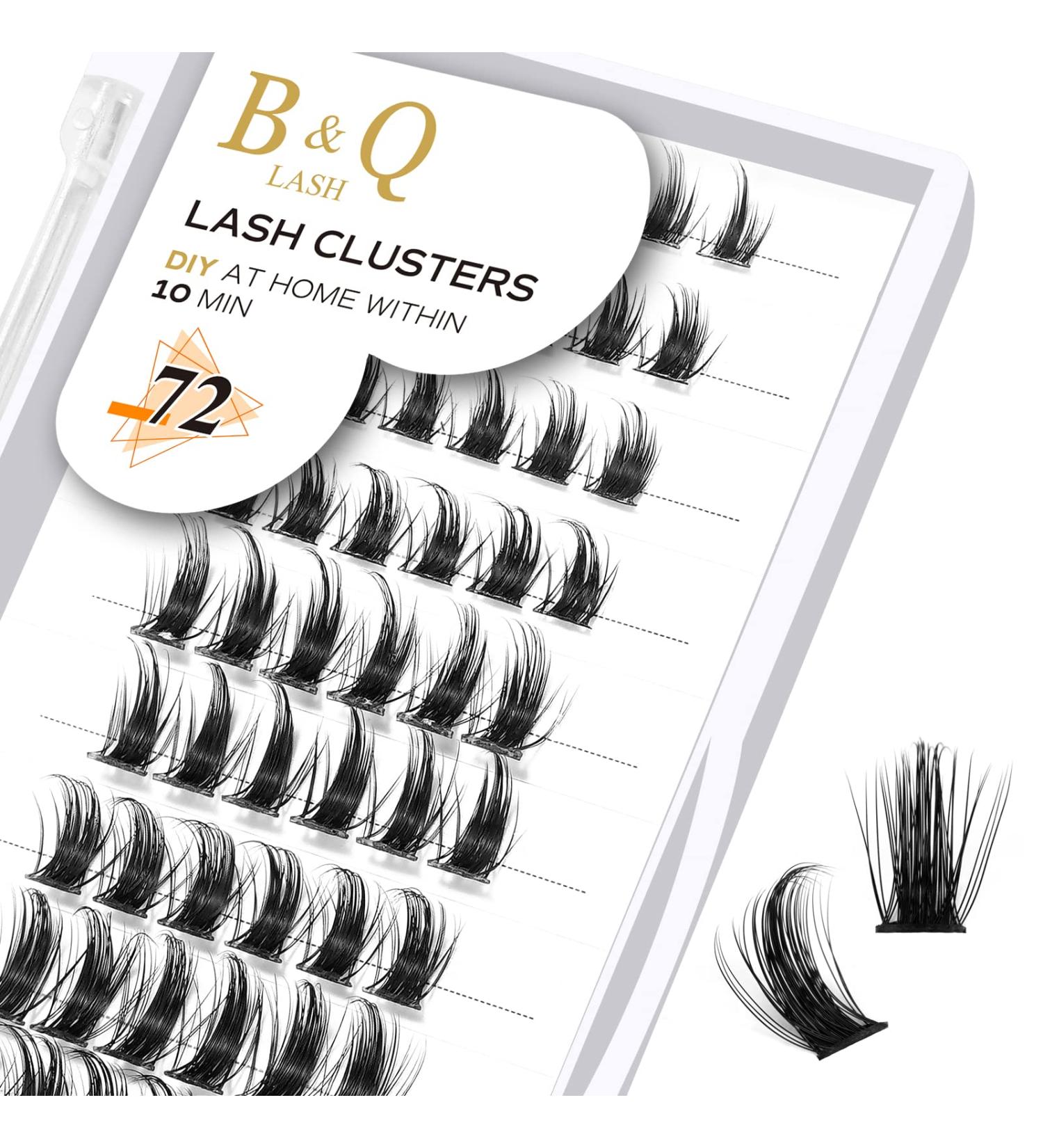 72 D-Curl B&Q Lash Clusters | Soft & Natural DIY Eyelash Extensions - D-14mm B38 - Buy Online on SooperMarket.com