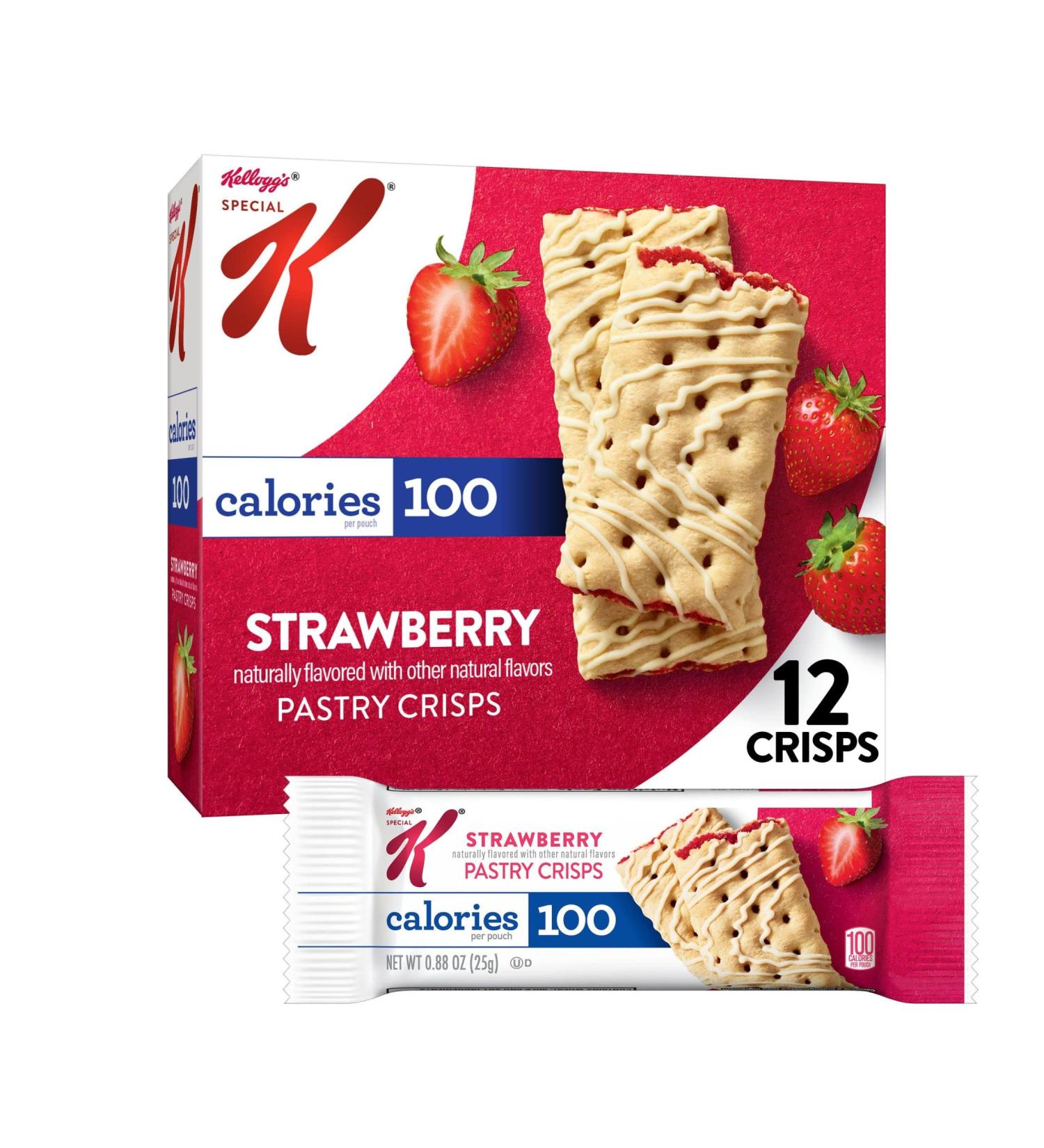 Kellogg's Special K Strawberry Pastry Crisps - 100 Calorie Breakfast Bars - 5.28oz Box (12 Crisps) - Buy Online on SooperMarket.com