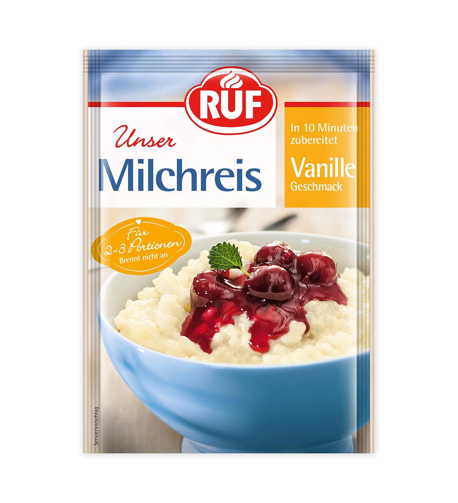 RUF Vanilla Rice Pudding - Quick 10-Minute Preparation | 125g | No-Burn | Delicious International Shipping - Buy Online on SooperMarket.com