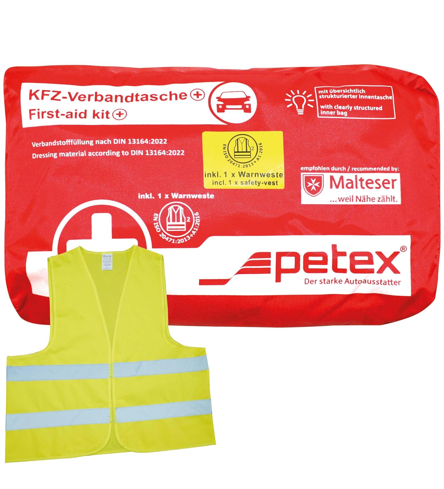 PETEX 2 in 1 First Aid Kit Plus - DIN13164:2022 Compliant Red Emergency Kit for Home & Travel - Buy Online on SooperMarket.com