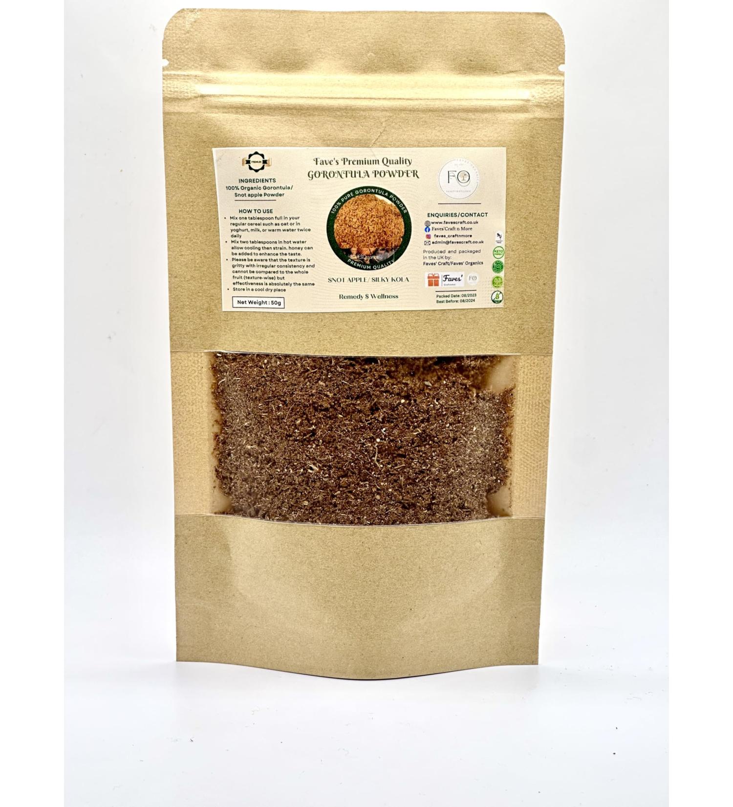 Premium Quality GoronTula Powder Snot Apple Powder from 100% Gorontula Fruits Silky Kola Powder The Femine Magical Companion Aphrodisiac Kayanmata (50g)