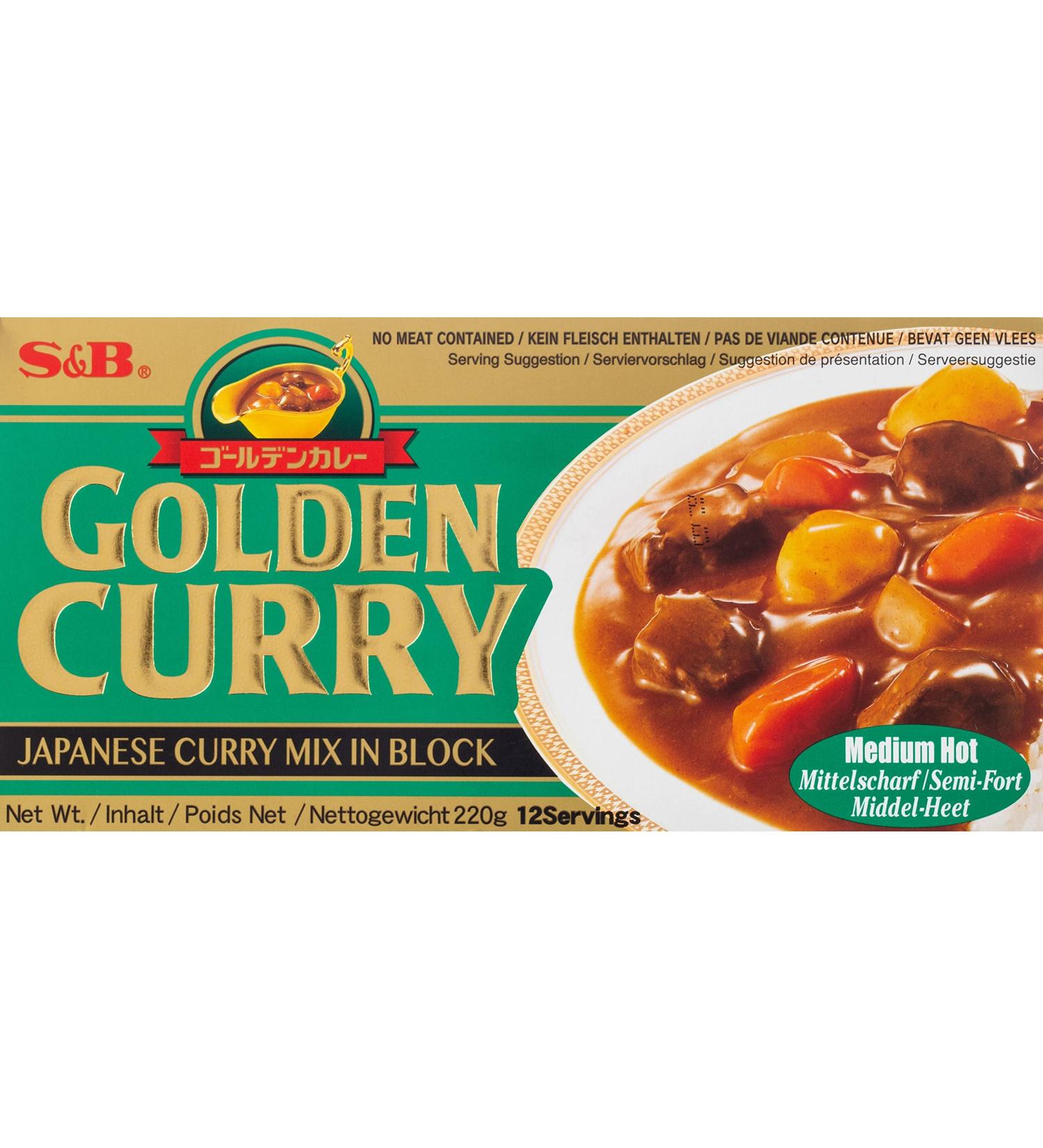 S&B Golden Curry Medium Sharp 220g Authentic Japanese Spice Mix for Curry Dishes | Buy Online Worldwide - Buy Online on SooperMarket.com