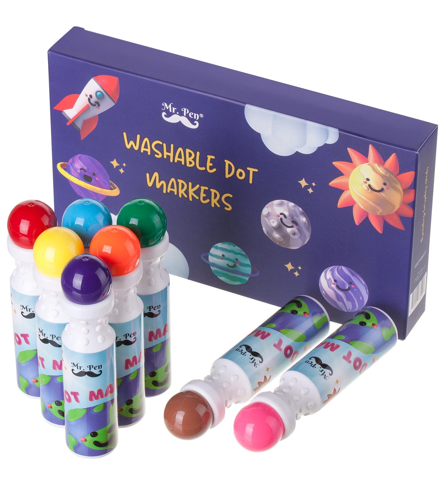 Mr. Pen- Washable Dot Markers  8 Colors  Dot Markers for Toddlers and Kids  Paint Dotters for Kids  Dabbers for kids  Bingo Markers  Bingo Daubers  Non Toxic Paint Daubers  Bingo Dotters. - Buy Online on SooperMarket.com