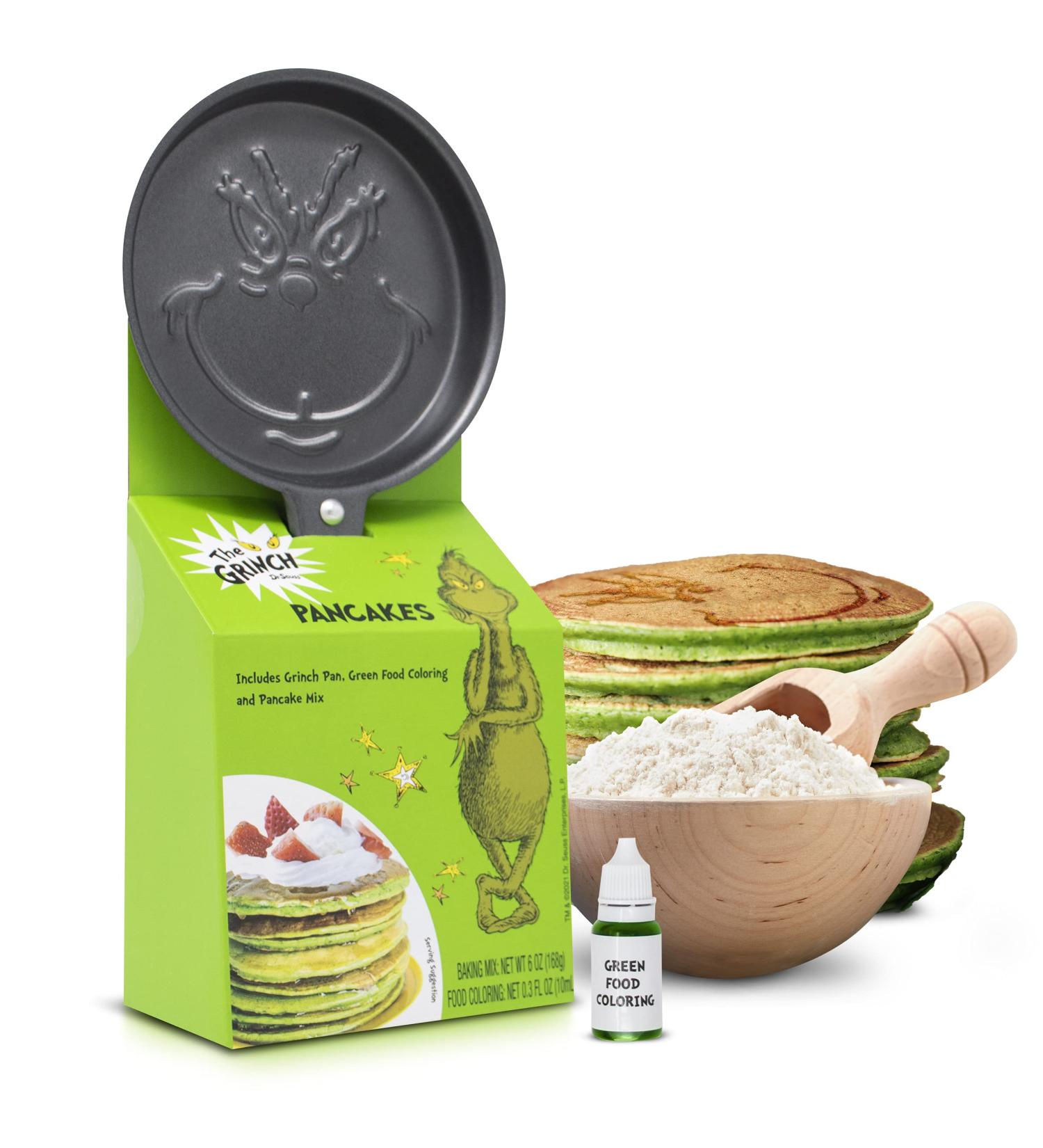 Dr. Seuss The Grinch Pancake Mix Gift Set - Easy Baking with Pan & Food Coloring - Buy Online on SooperMarket.com