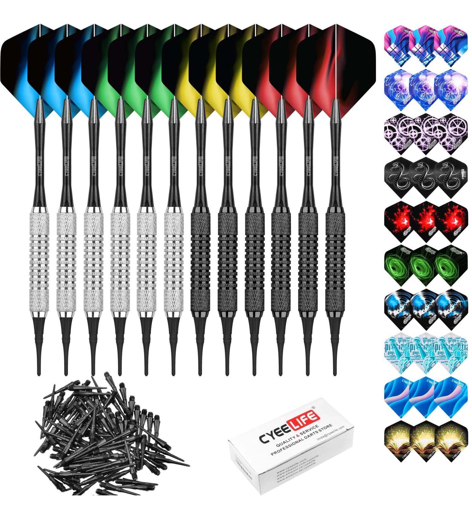 16g CyeeLife Soft Tip Darts Set with 42 Flights and 100 Plastic Points - Buy Online on SooperMarket.com