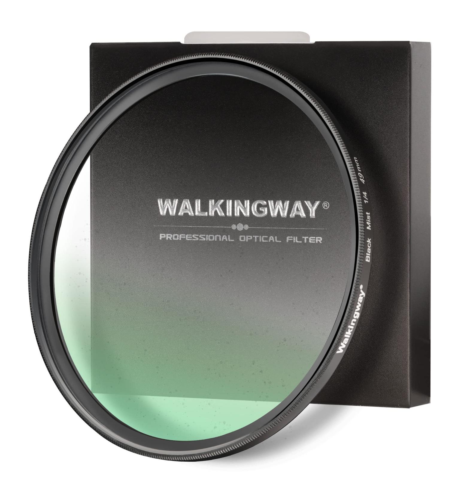 Walking Way 1/4 Black Pro Mist Diffusion Filter 49mm - Soft Focus Lens for Portrait Photography and Video - 49mm Circular Diffuser Filter - Buy Online on SooperMarket.com