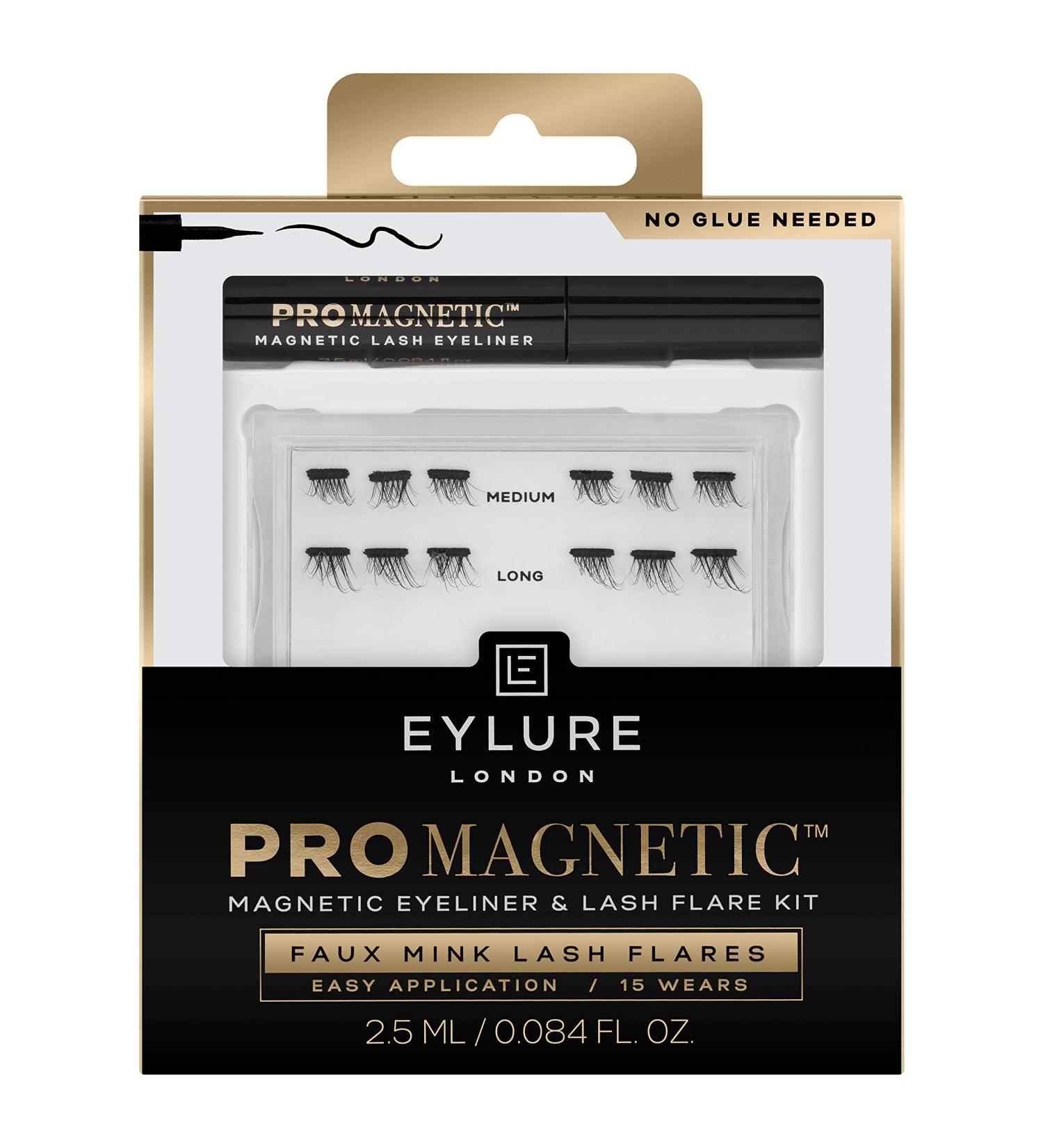Eylure PROMAGNETIC Magnetic Eyeliner & Faux Mink Lash Kit - No Glue Medium/Long Flares for Easy Application | International Shipping Available - Buy Online on SooperMarket.com