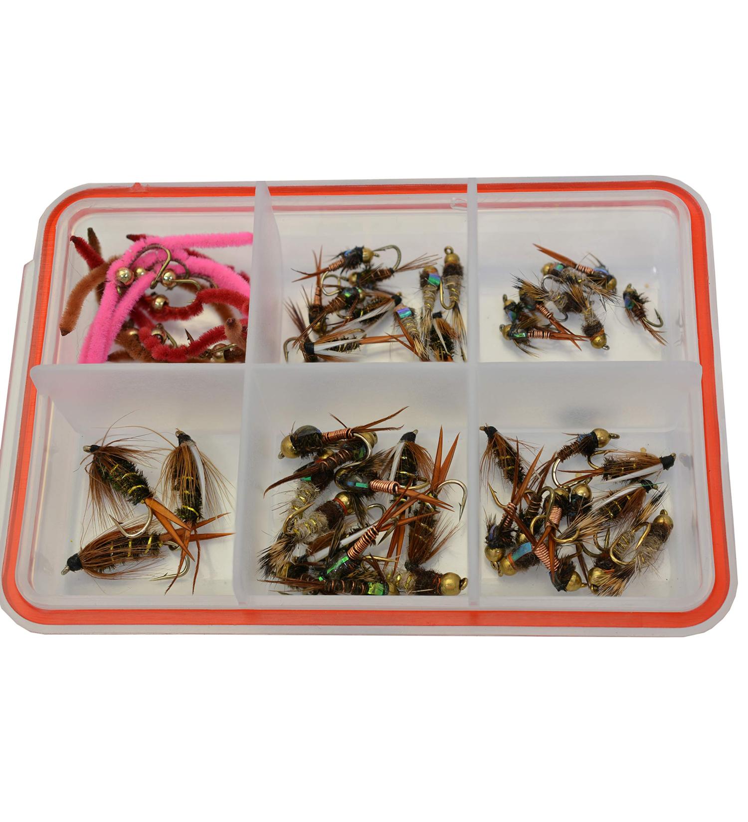 Mustad Signature Fly Hooks Nymph Fly Assortment - 57 Fishing Flies in Various Sizes - Buy Online on SooperMarket.com
