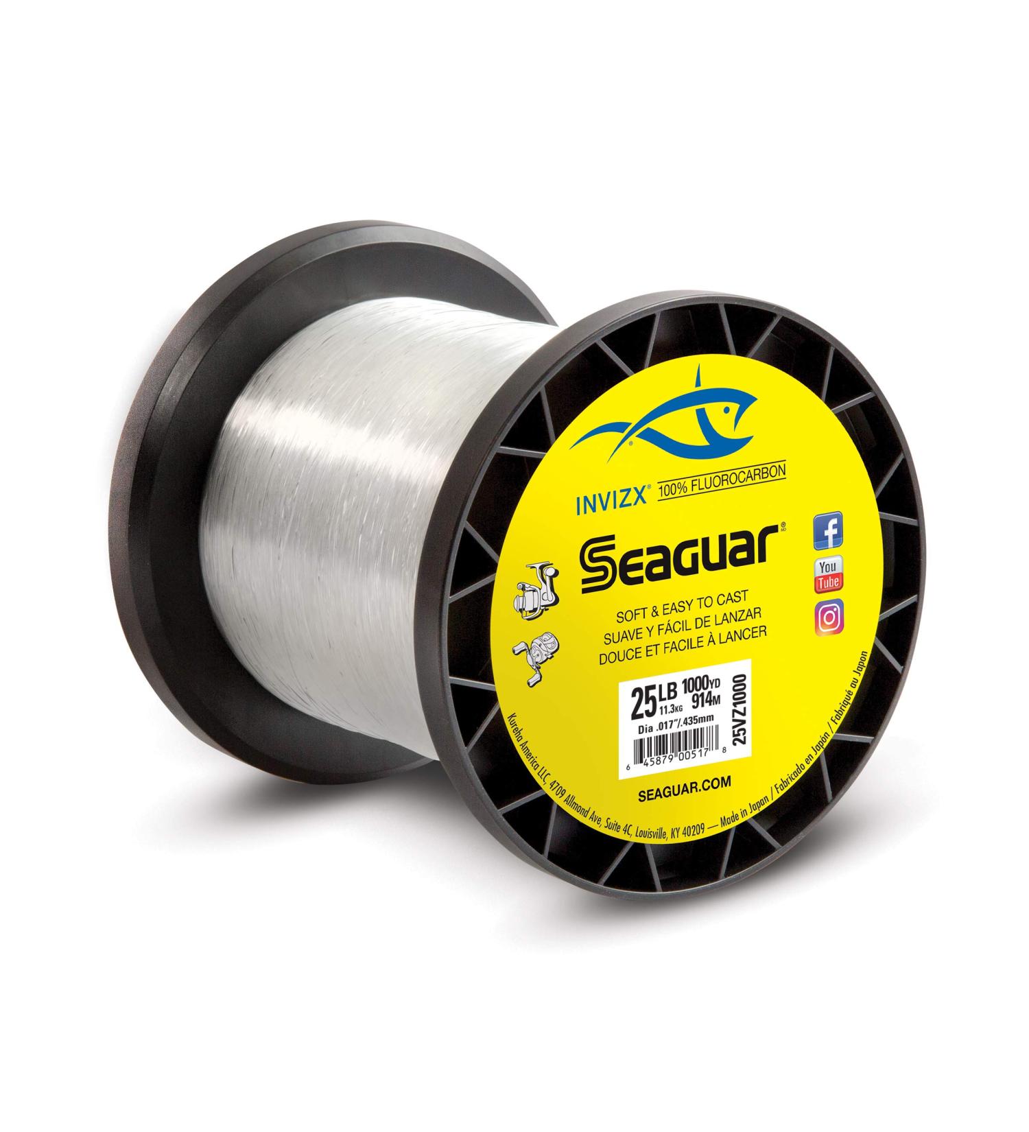 Seaguar Invizx 15lb 100% Fluorocarbon Fishing Line - Clear 1000 Yard Spool - Buy Online on SooperMarket.com