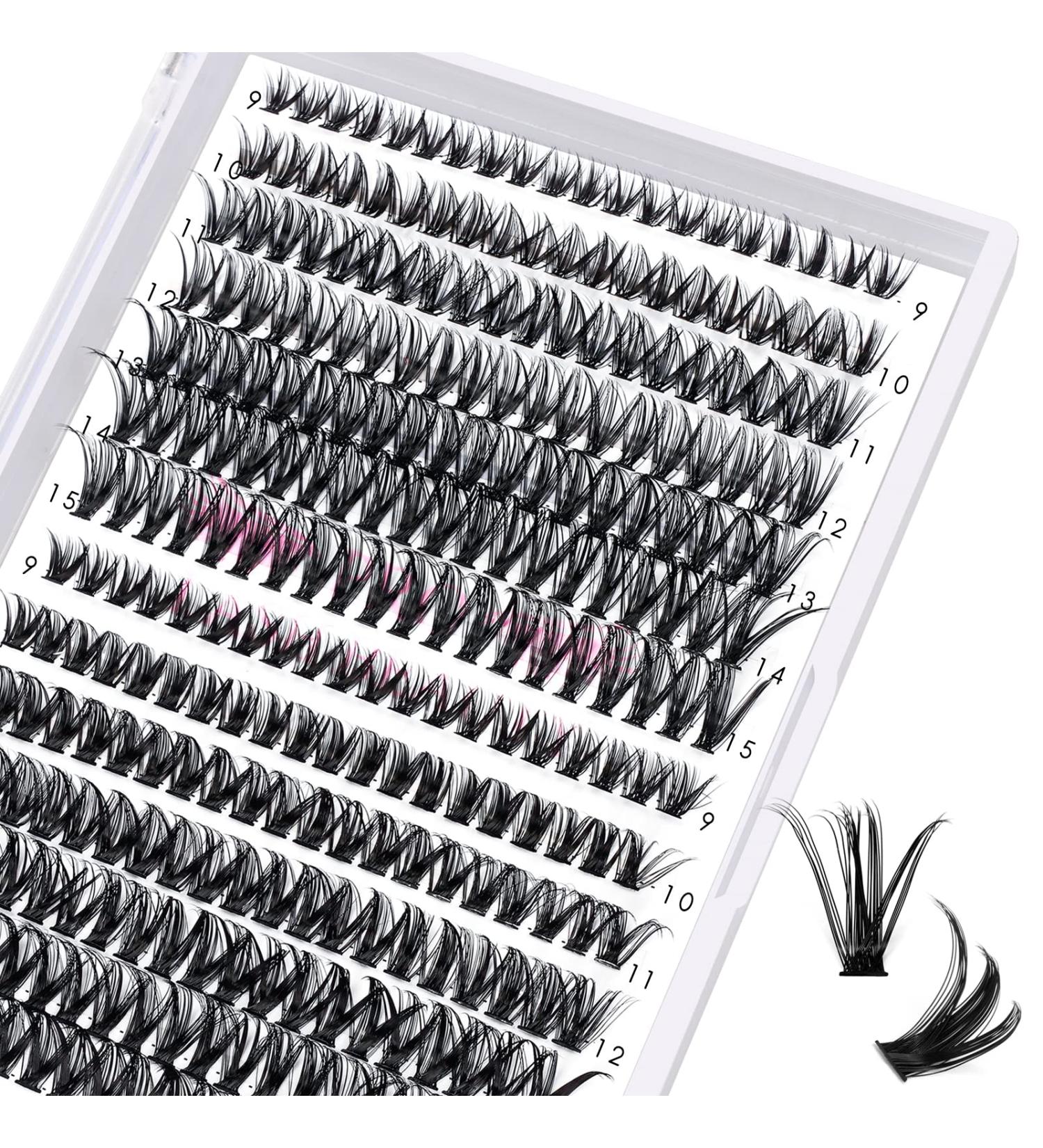 280 Pcs 40D+50D Mixed Lash Clusters - DIY Lash Extension Kit for At-Home Application - 14 Rows Cluster Lashes - 9-15 mix 40D+50D-C-Large - Buy Online on SooperMarket.com