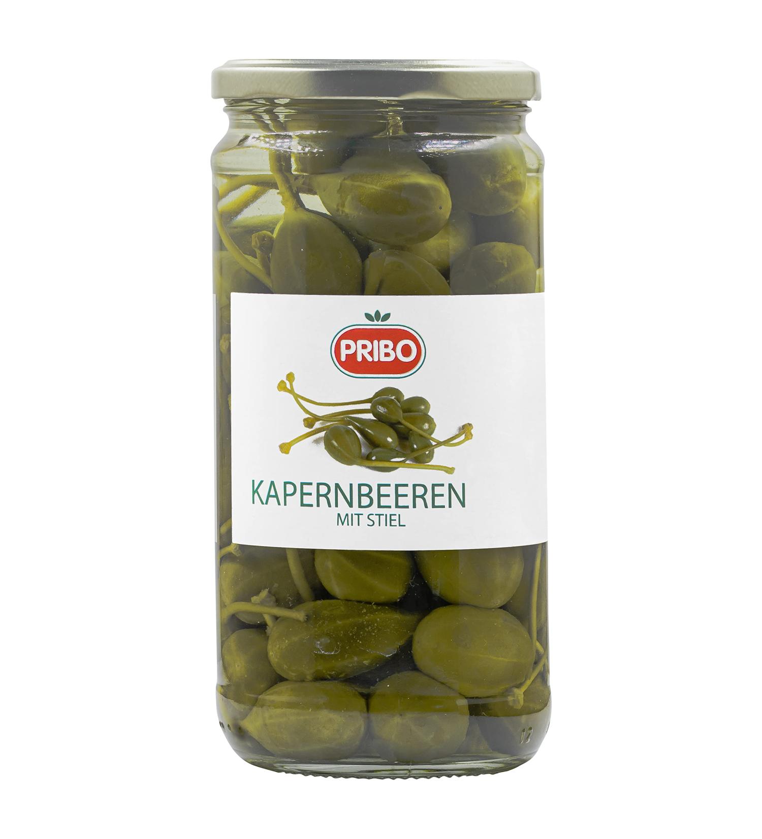 Hymor Caper Berries with Stem - 6x 400g Glass Jars | Authentic Salted Capers from Pribo | Perfect for Tapas & Antipasti - Buy Online on SooperMarket.com