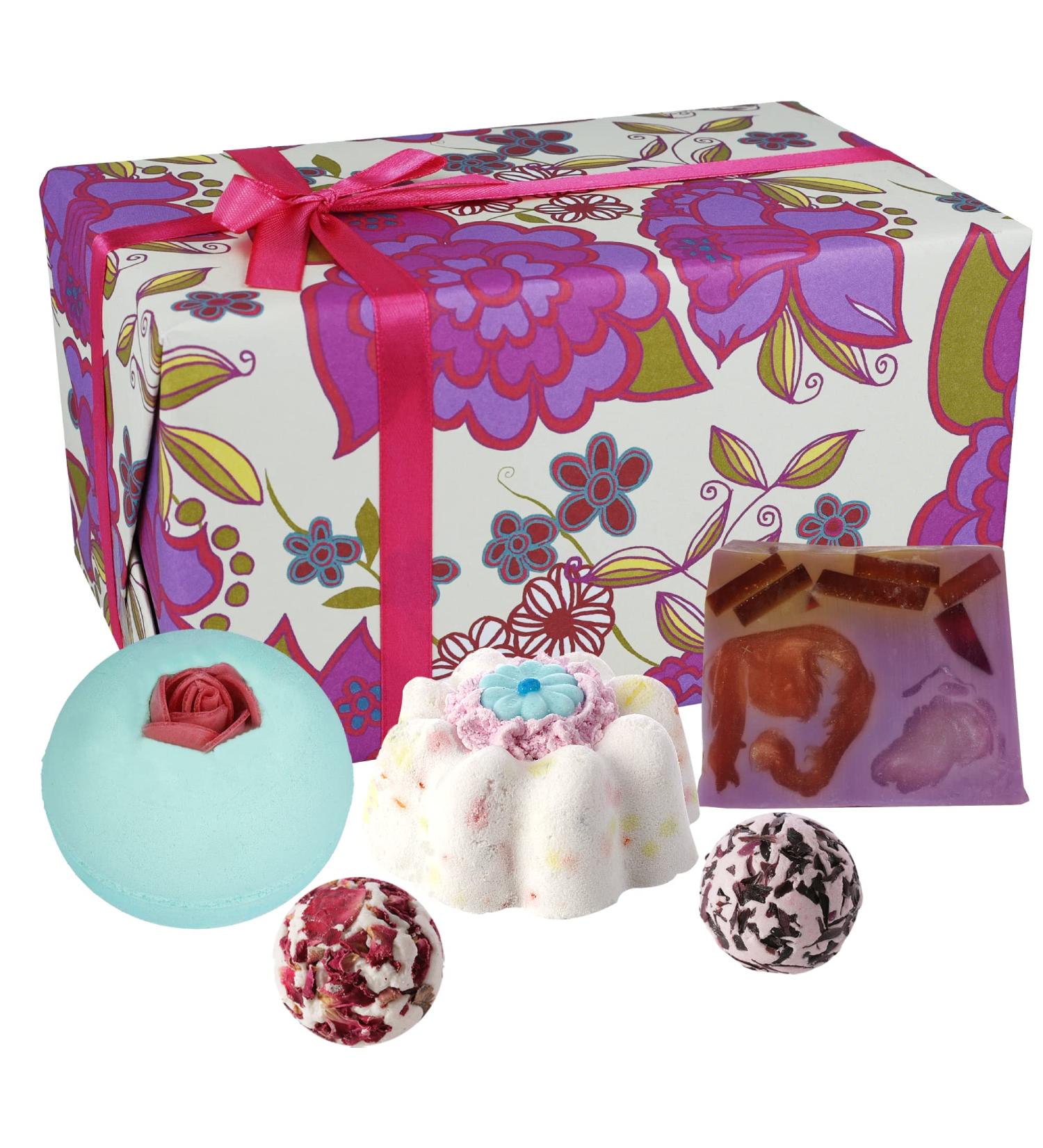 Bomb Cosmetics Vintage Velvet Handmade Bath & Body Gift Pack - 5-Piece Set 480g - Luxurious Self-Care Treats - Buy Online on SooperMarket.com