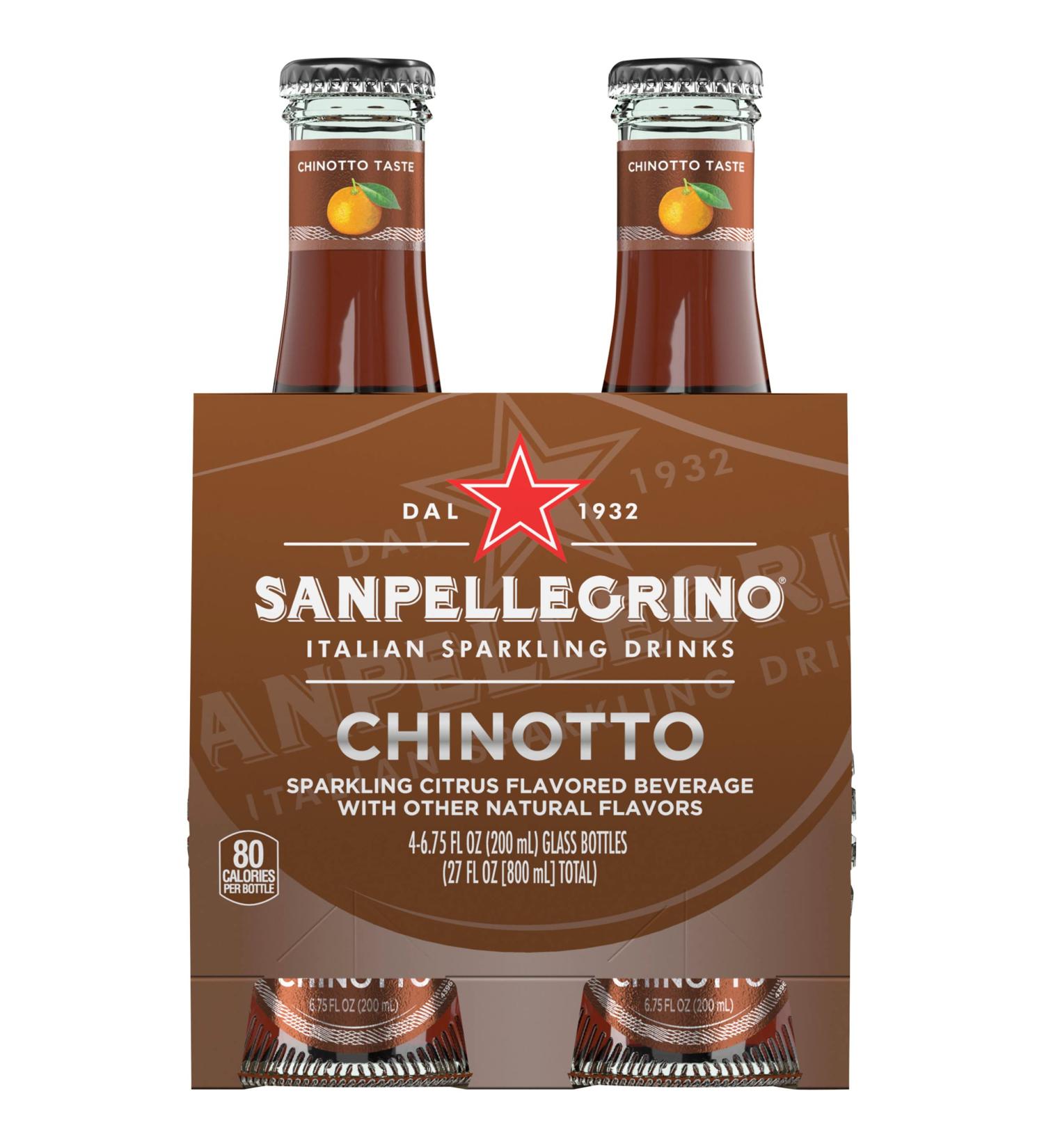 Sanpellegrino Chinotto Sparkling Citrus Beverage - 4 Pack, 6.75 Fl Oz Bottles - Buy Online on SooperMarket.com