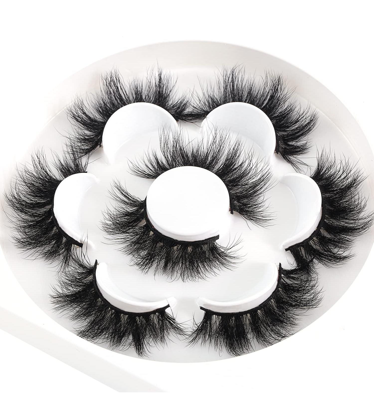 Buy 6D False Eyelashes - Fluffy Long & Dramatic Reusable Fake Eyelashes | Thick & Soft (4 Pairs) - International Shipping Available - Buy Online on SooperMarket.com