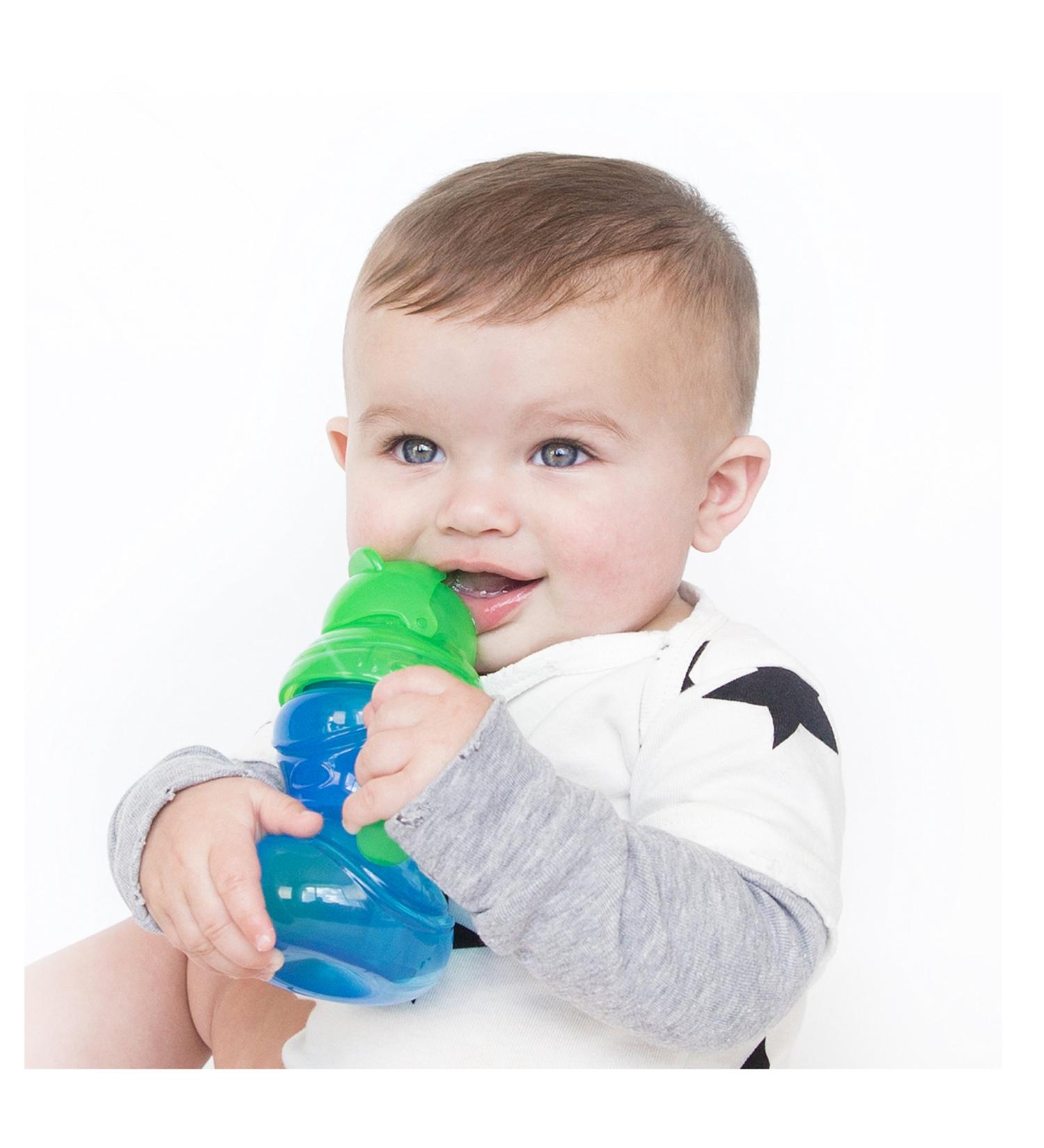 Nuby No-Spill Flip N' Sip Clik-It Cup with 360 Straw 8oz - Multicolor - Buy Online on SooperMarket.com
