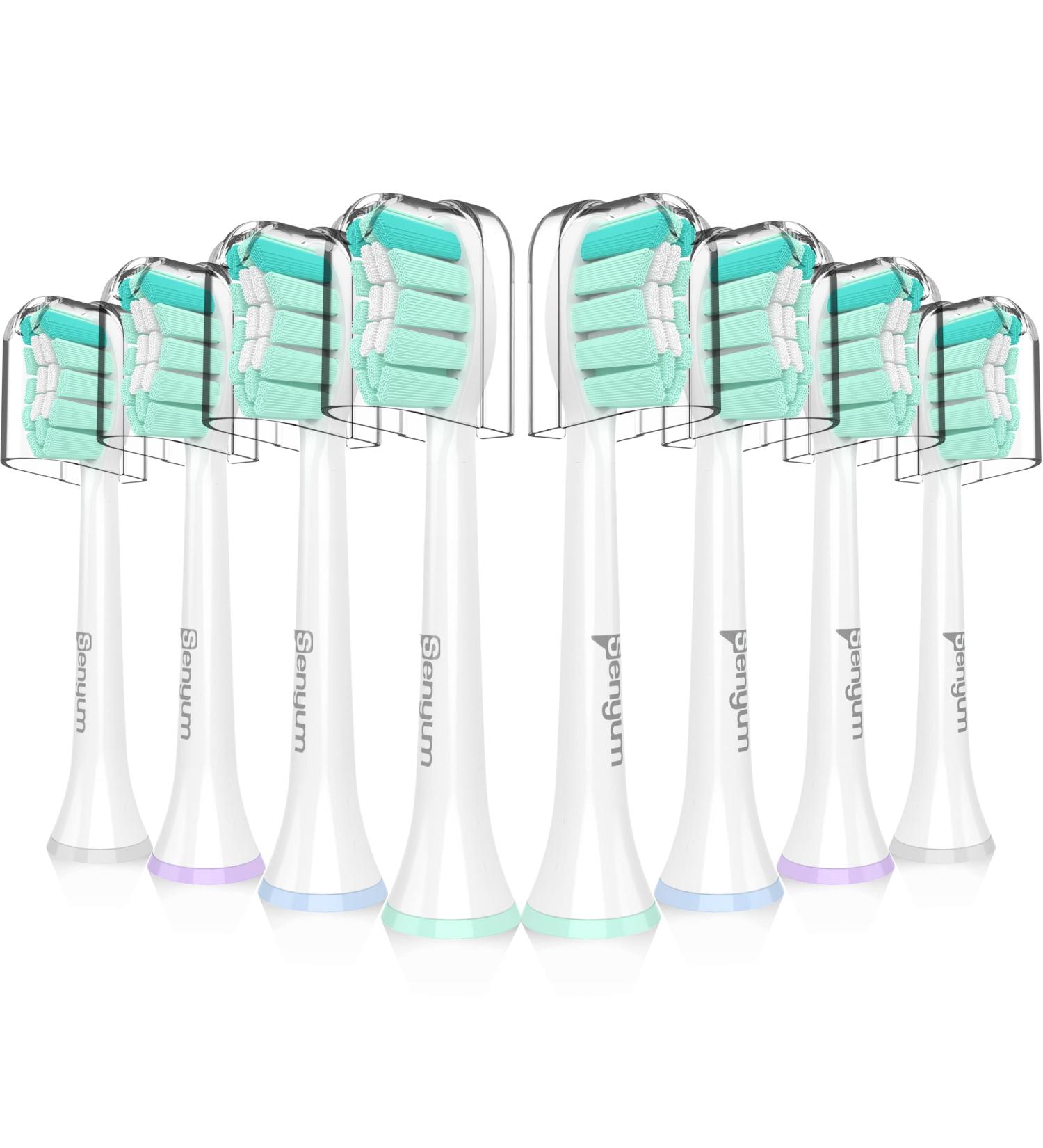 Senyum Replacement Toothbrush Heads for Philips Sonicare - 8 Pack White | Compatible with Sonic Care Snap-On | Electric Toothbrush Heads Refill - Buy Online on SooperMarket.com