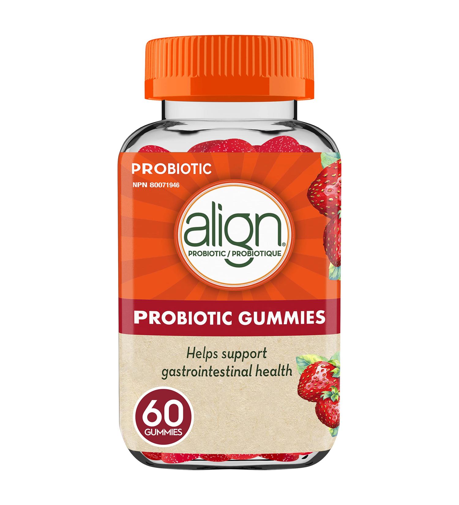 Align Probiotic Gummies Helps Support Gastrointestinal Health Made With Naturally Sourced Fruit Flavors Strawberry Flavour 60 Gummies Strawberry 60 count (Pack of 1) - Buy Online on SooperMarket.com