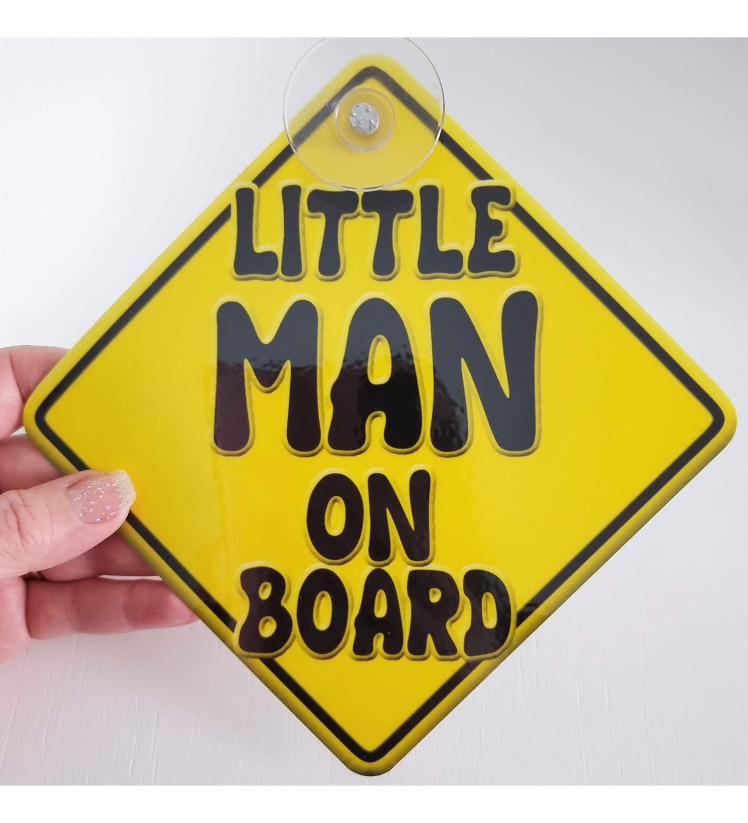 LITTLE MAN Yellow Baby On Board Car Window Sign - Non-Personalized Novelty - Buy Online on SooperMarket.com