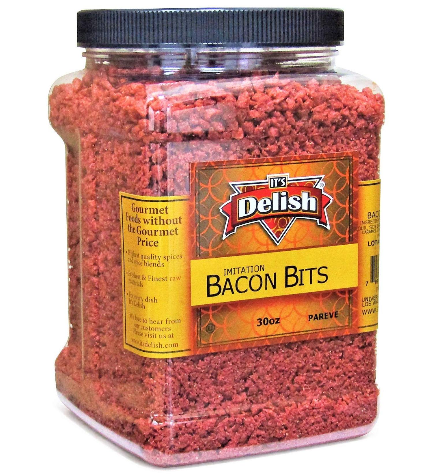 Imitation Bacon Bits by Its Delish 30 Oz | Vegan Salad Topping for Eggs & Baked Potatoes - Buy Online on SooperMarket.com