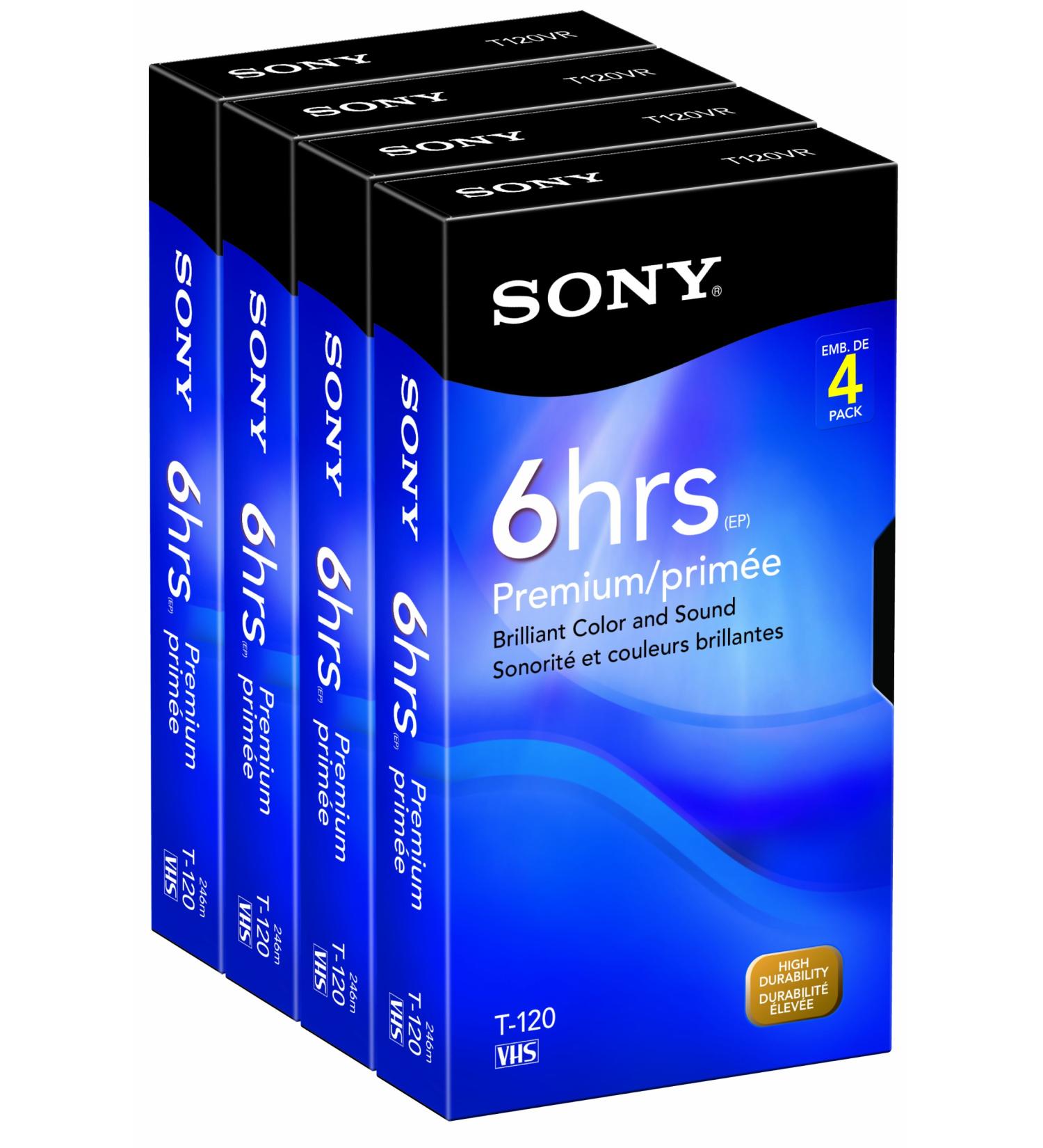 Sony 4T120VRC 4-Pack 120-Minute VHS Tapes (Discontinued by Manufacturer)