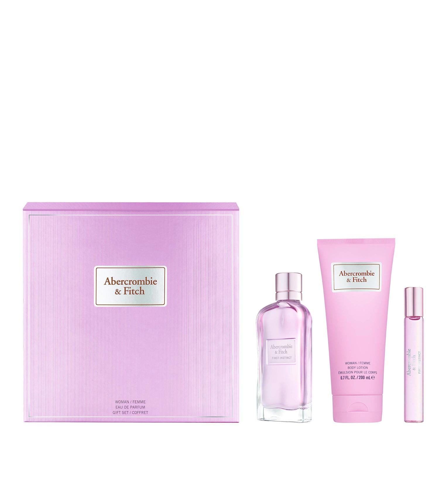Abercrombie & Fitch First Instinct By Abercrombie & Fitch for Women - 3 Pc Gift Set 3.4oz Edp Spray 0.5oz Edp Spray 6.7oz Body Lotion 3count