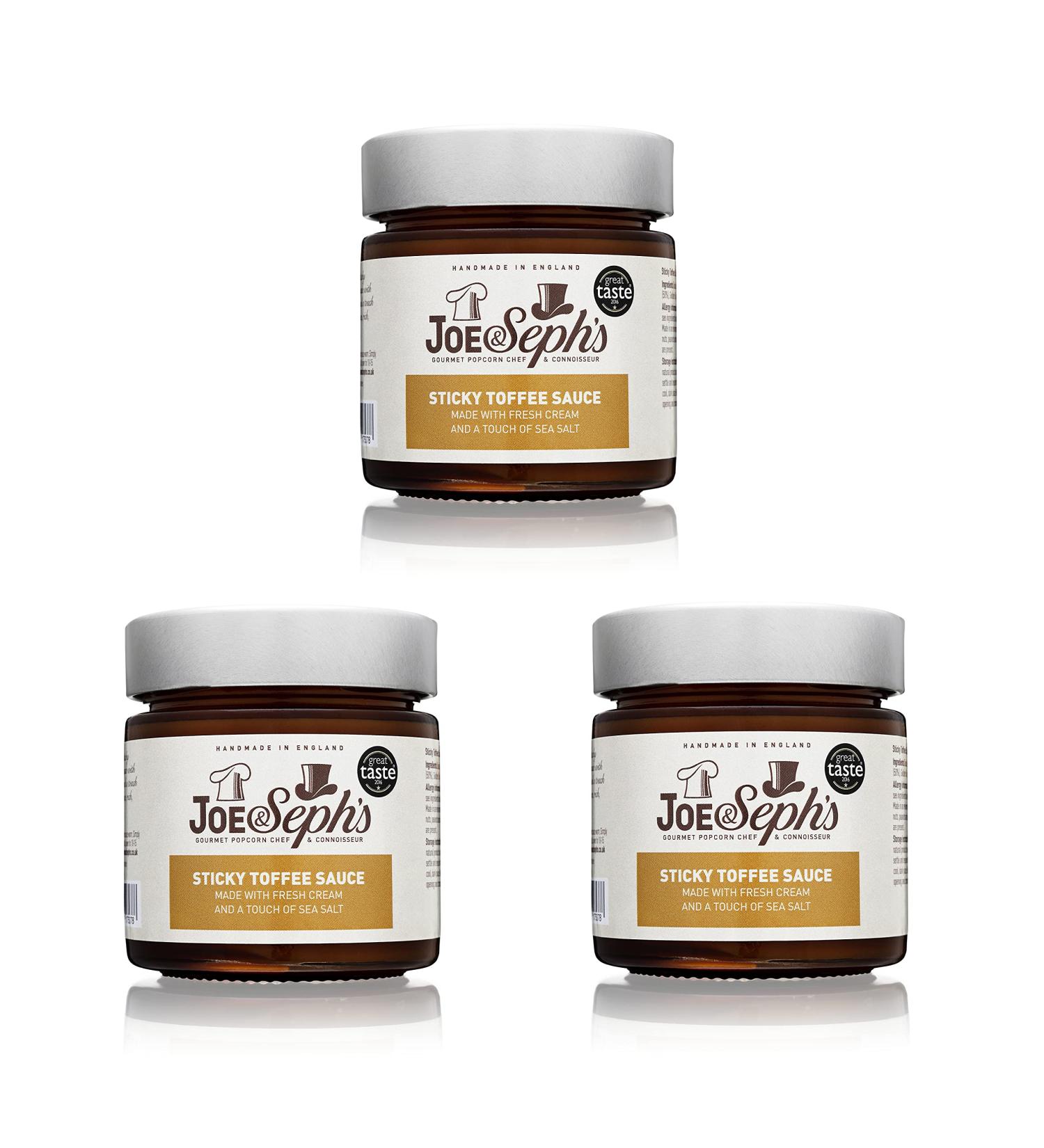 Joe & Seph's Sticky Toffee Caramel Sauce (3x230g) - Great Taste Award Winning | Versatile Caramel Drizzle for Ice Cream, Coffee & Baking | Vegetarian-Friendly - Buy Online on SooperMarket.com