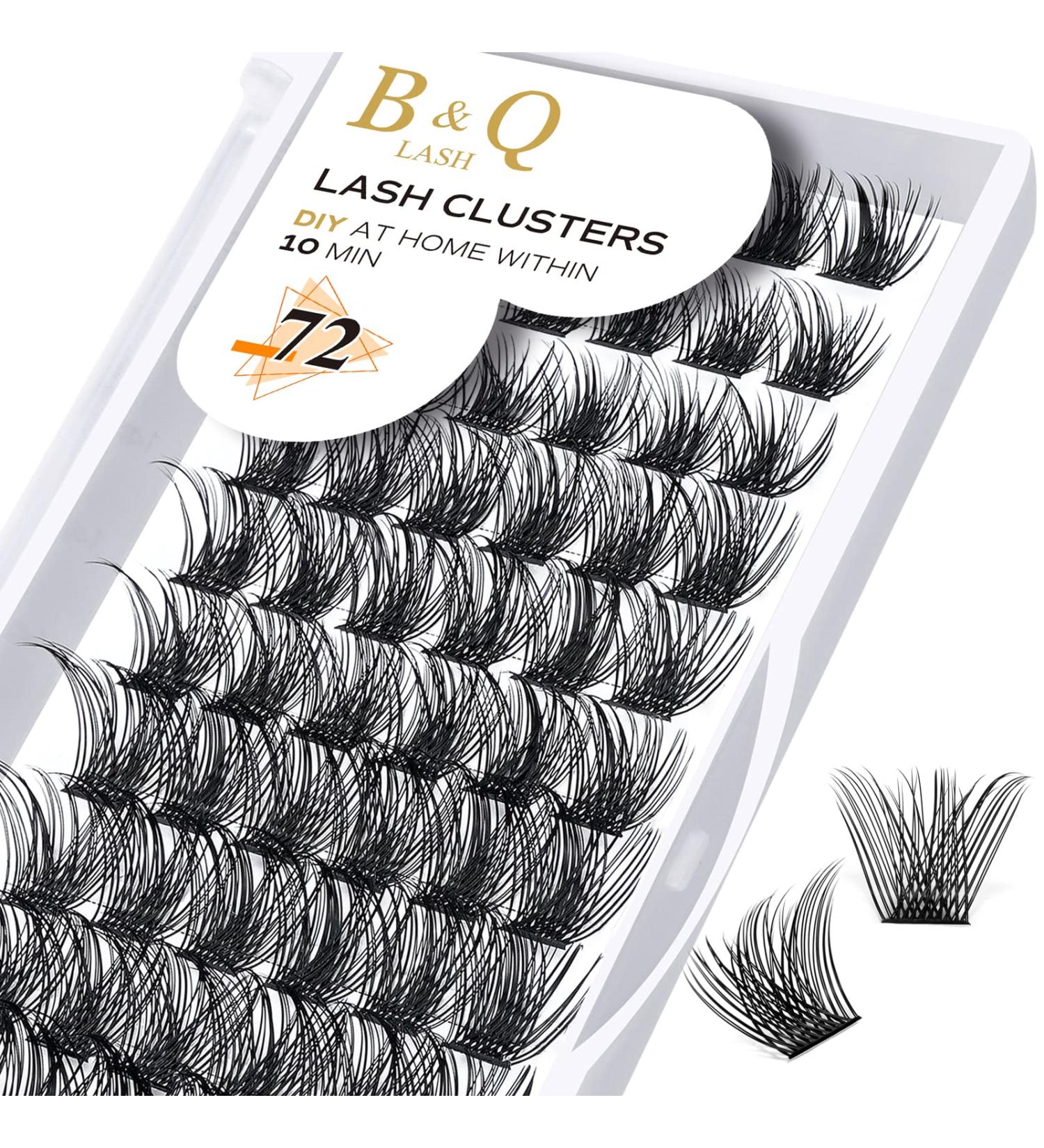 Cluster Lashes D Curl 10mm - 72 Clusters | Mega Volume DIY Eyelash Extensions | Soft Fluffy C-10 mm B 02 - Buy Online on SooperMarket.com