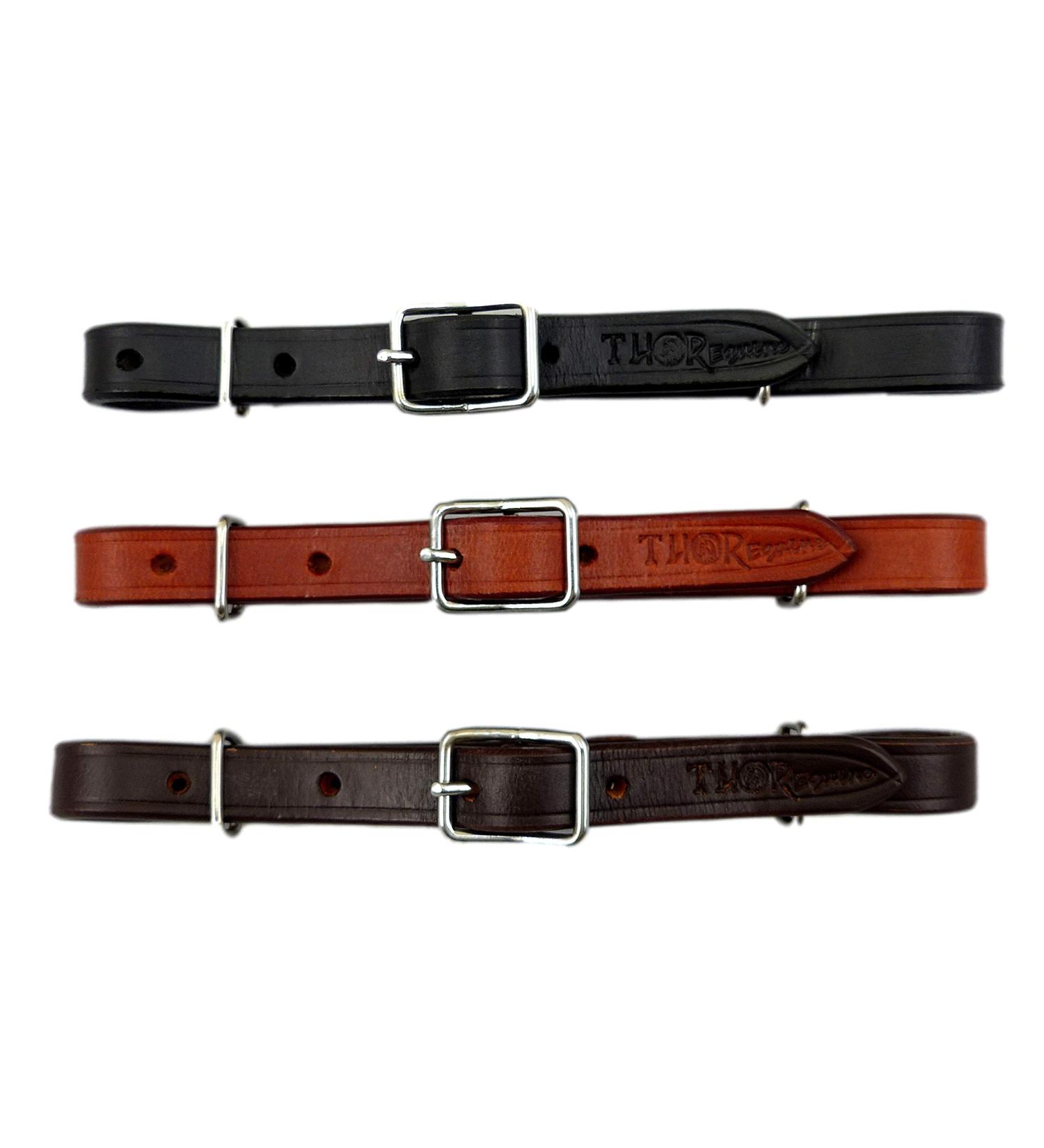Thor Equine Western Chin Strap Curb Strap Single 15 - 21 cm Chesnut