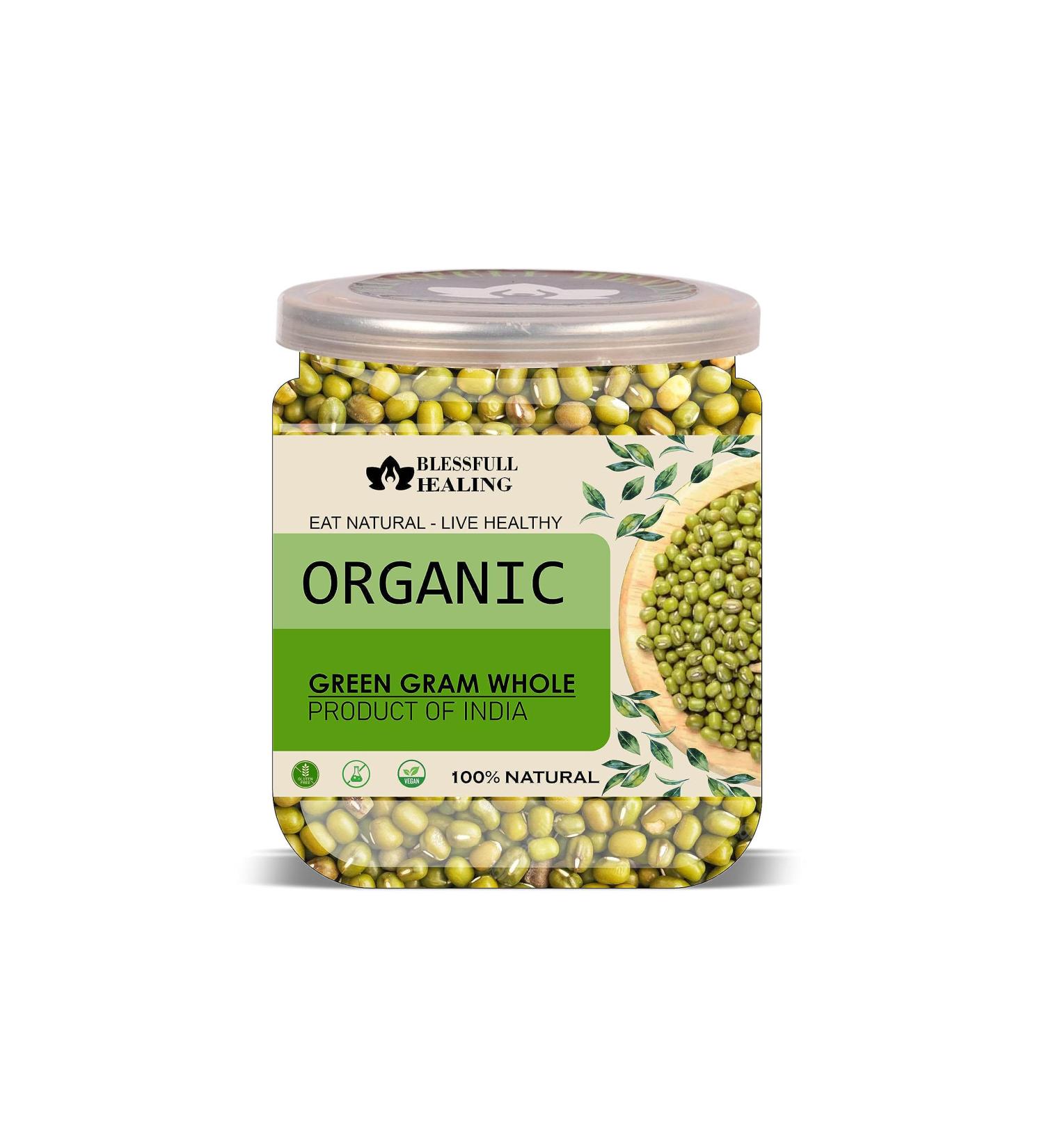 Blessfull Healing Organice Green Gram Whole 2 lb (907 Gram) - Buy Online on SooperMarket.com