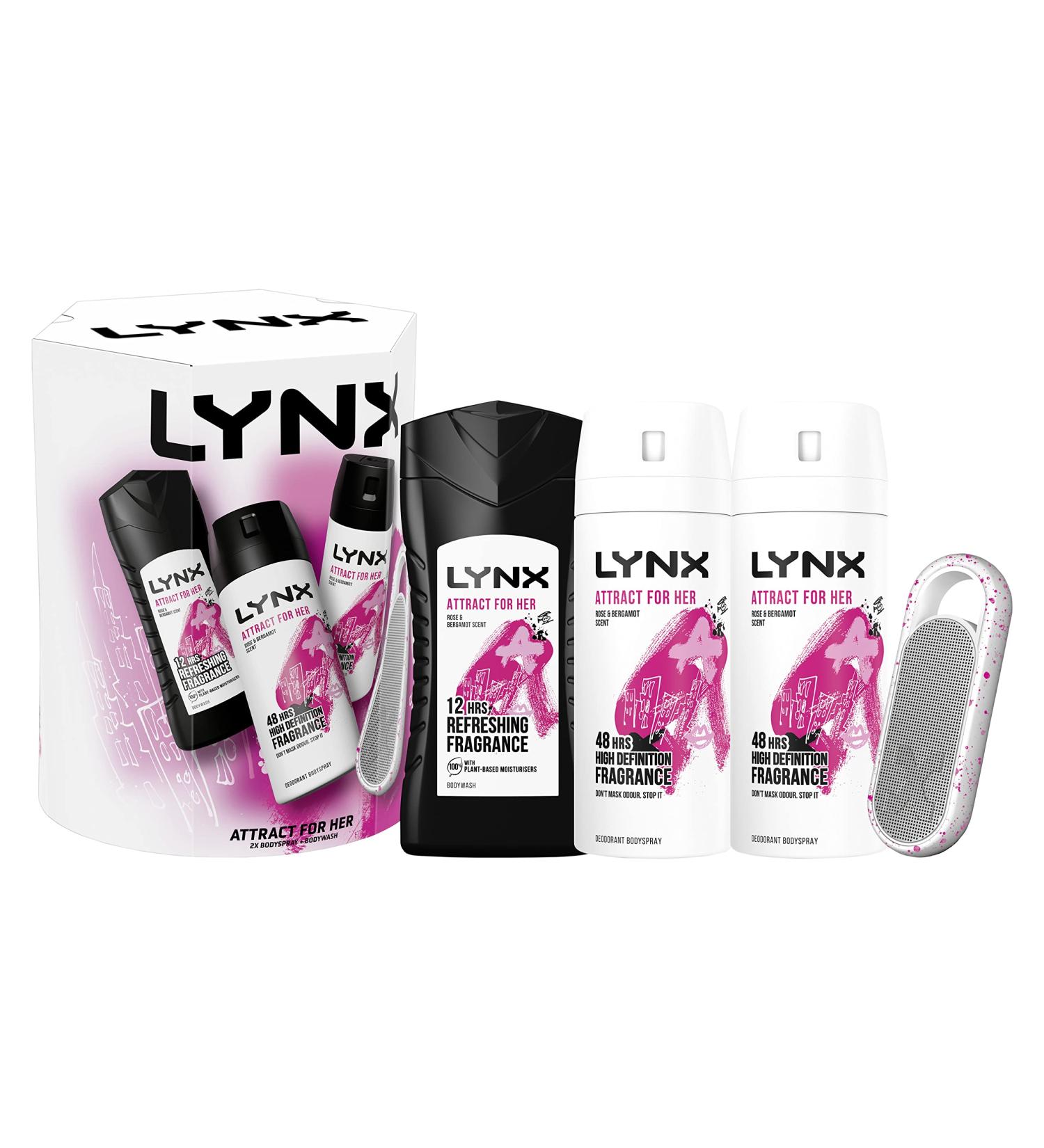 Unbranded LYNX Attract for Her Trio & Speaker Gift Set 2 bodysprays & bodywash perfect for her daily routine 3 piece - Buy Online on SooperMarket.com