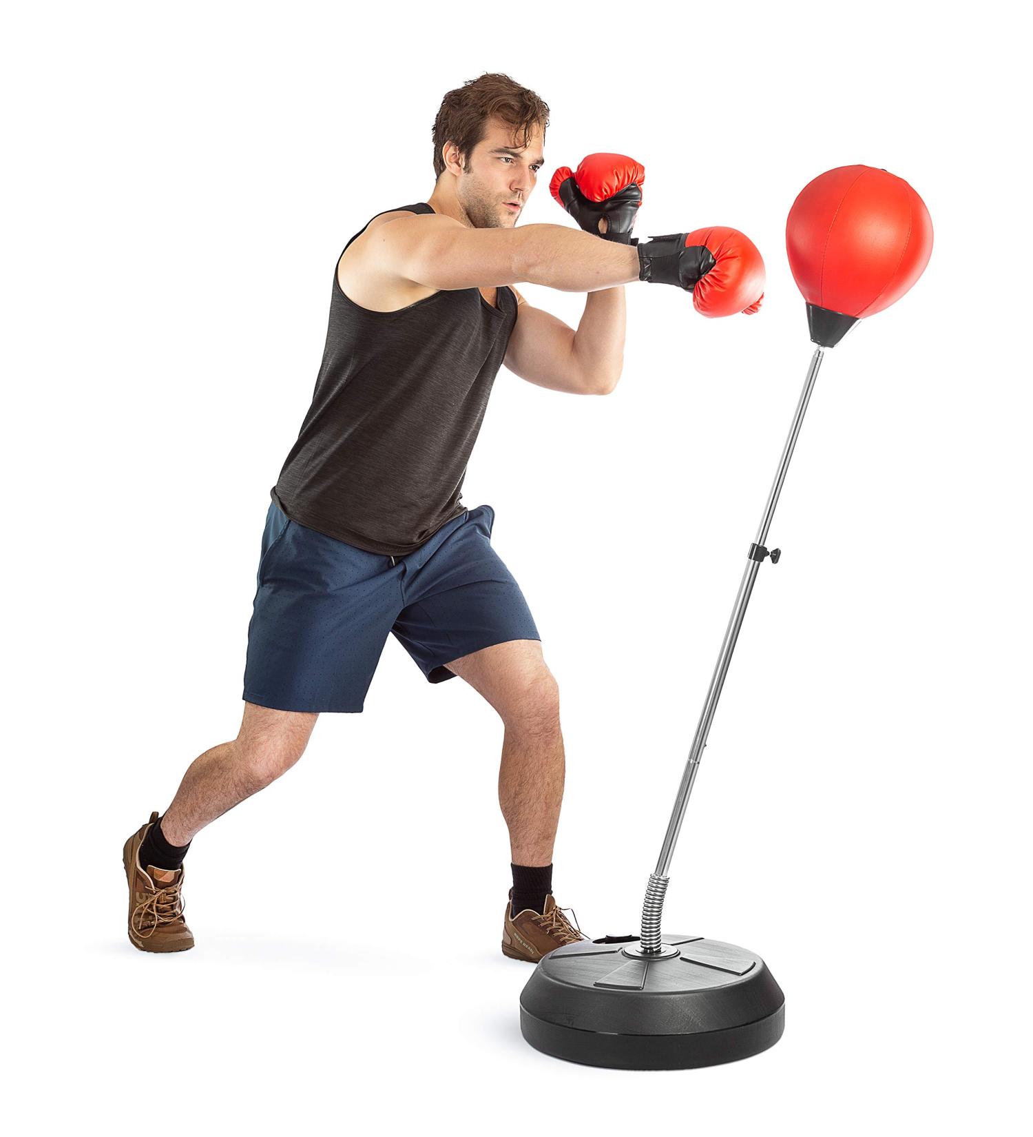 Punching Bag with Stand for Adults and Teens - Height Adjustable Speed Bag for MMA Training and Fitness - Boxing Equipment for Stress Relief - Buy Online on SooperMarket.com