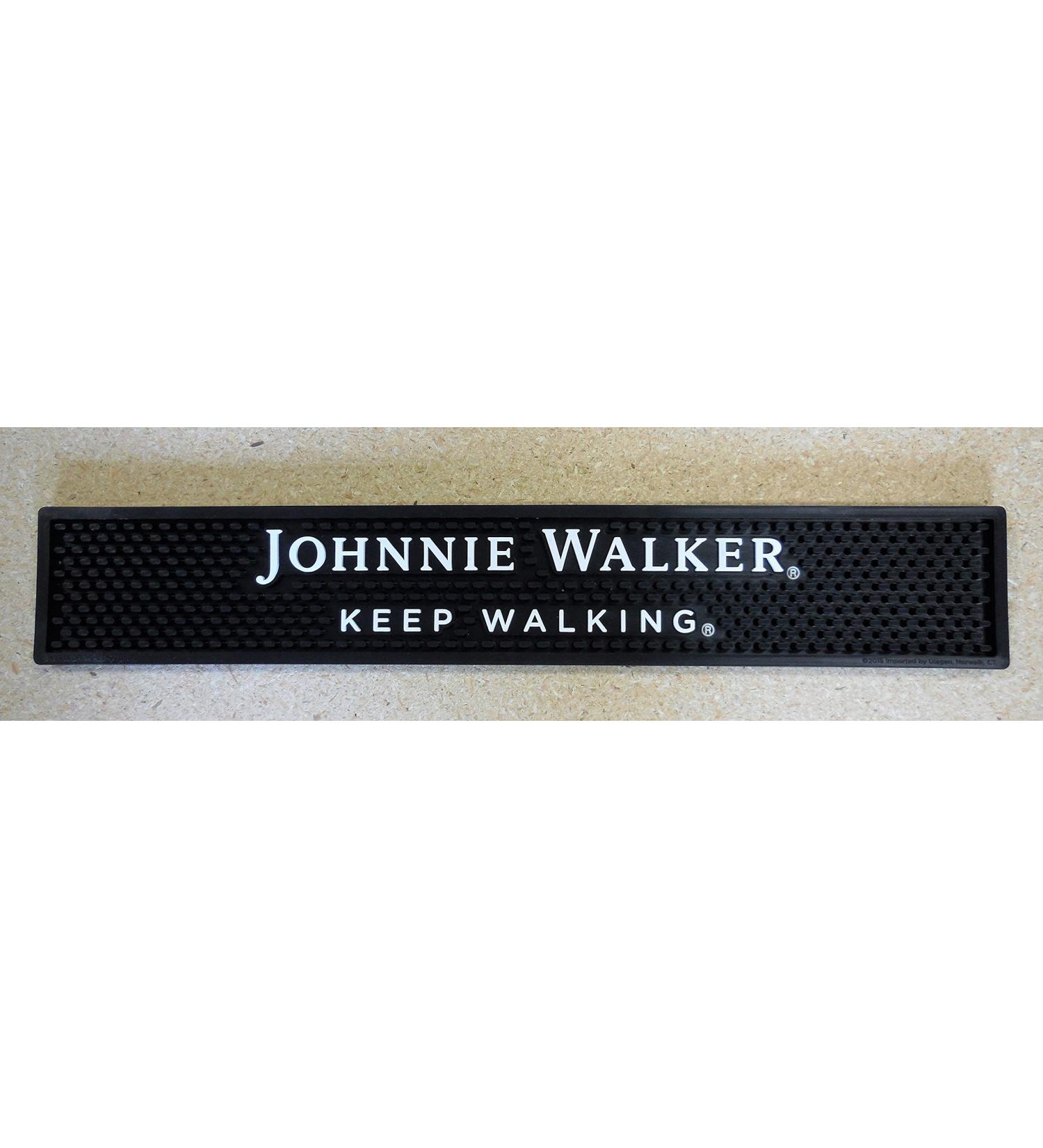 Johnnie Walker Keep Walking Bar Rail Spill Mat - Black | NEW - Buy Online on SooperMarket.com