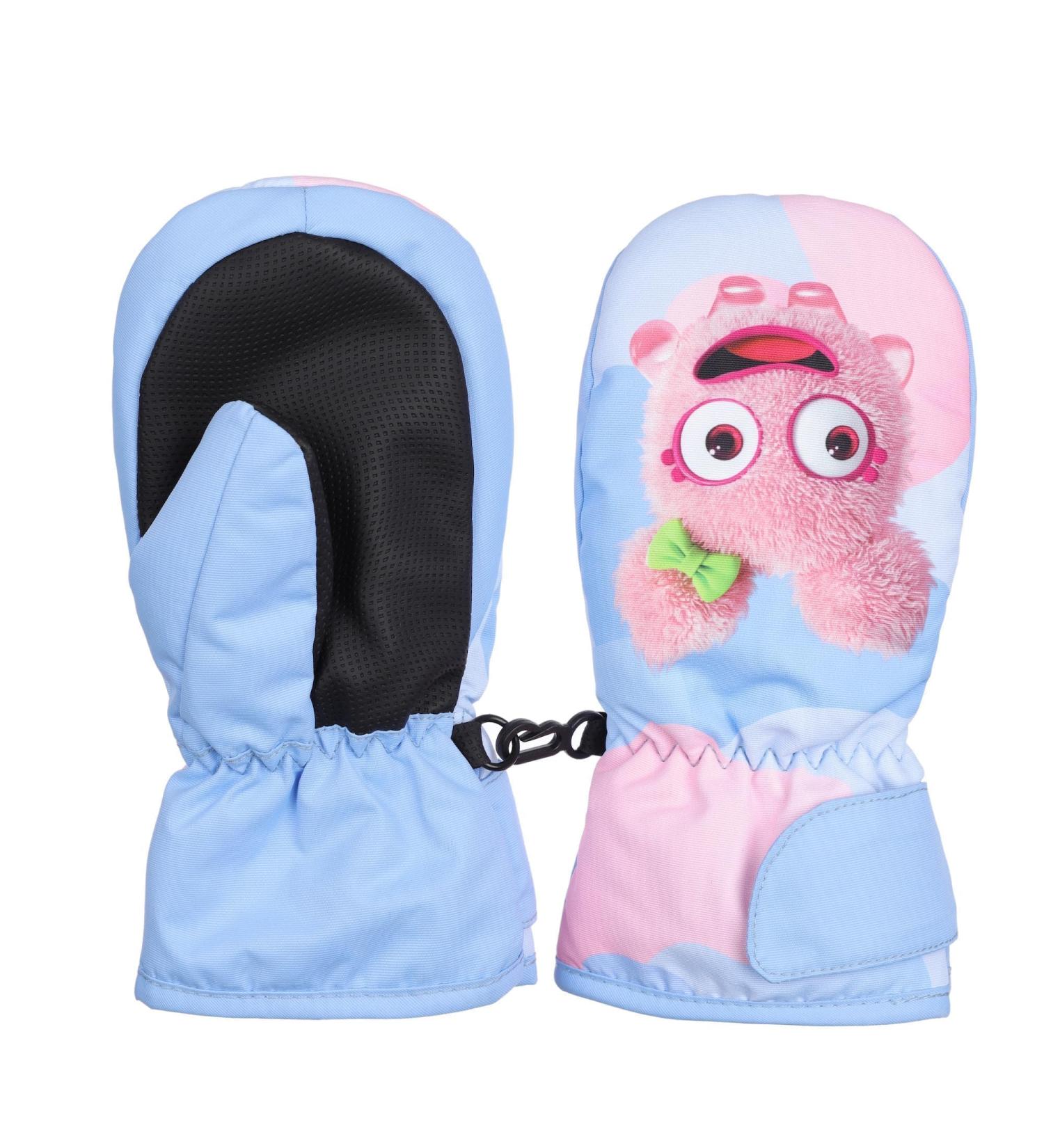 Waterproof Kids Mittens - Thermal Fleece Lined PU Palm Gloves for Age 7-9 | Sky Blue | Winter Cold Weather Gear for Boys and Girls - Buy Online on SooperMarket.com