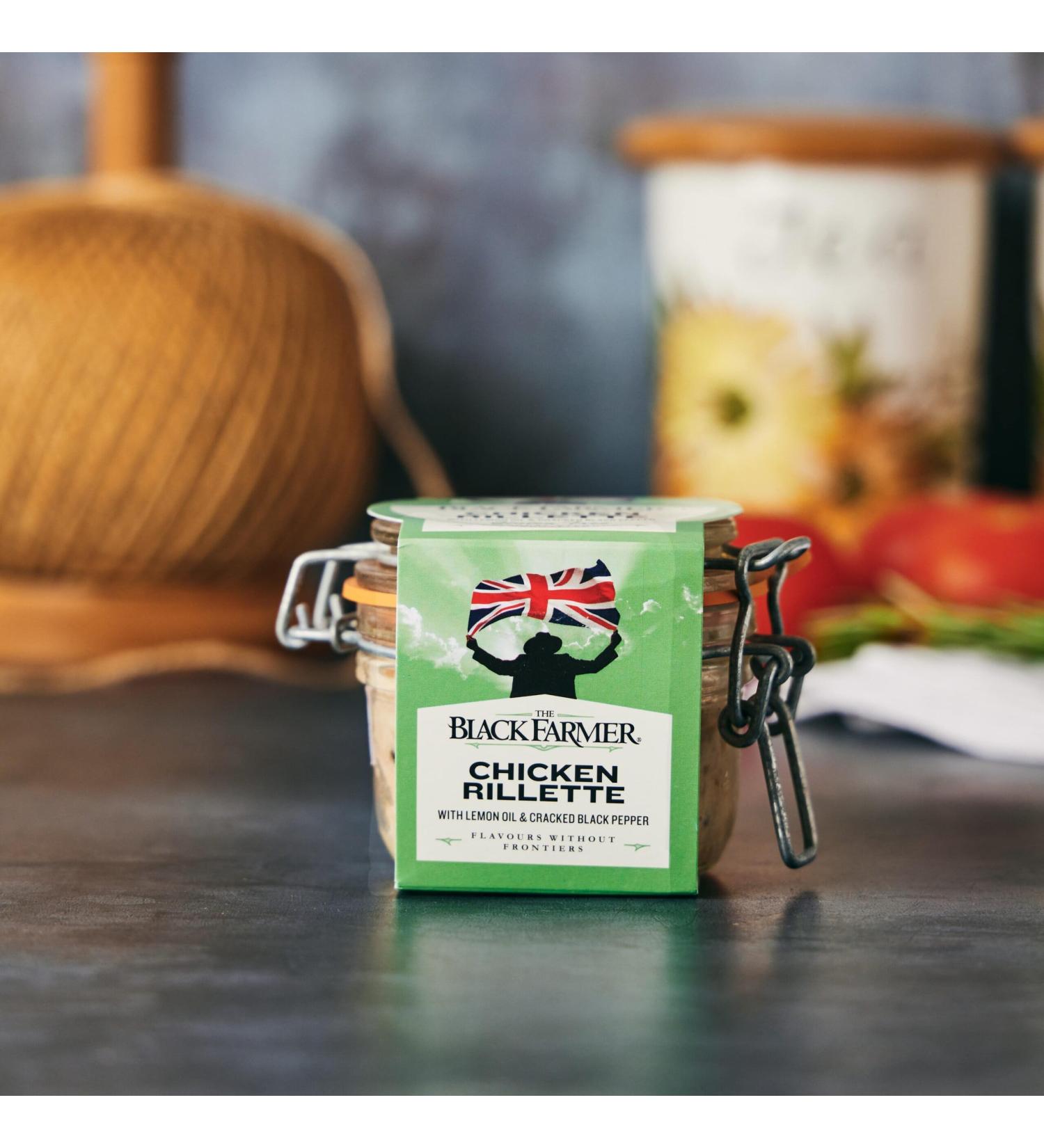 Gluten free Chicken Rillette with Lemon Oil and Cracked Black Pepper (110g x 6) - Slow-cooked chicken meat rillettes