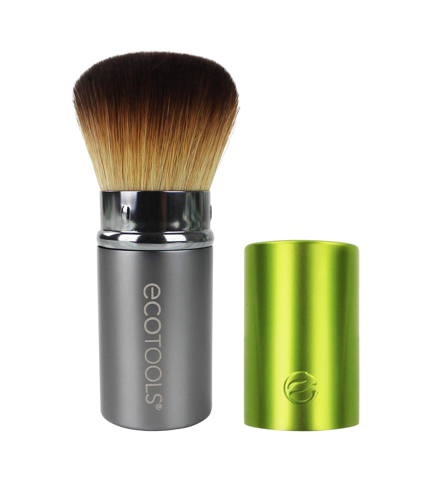 EcoTools Travel Kabuki Makeup Brush - Retractable Green Brush for Foundation, Blush, Bronzer & Powder - Travel Friendly & On The Go - 1 Count - Buy Online on SooperMarket.com