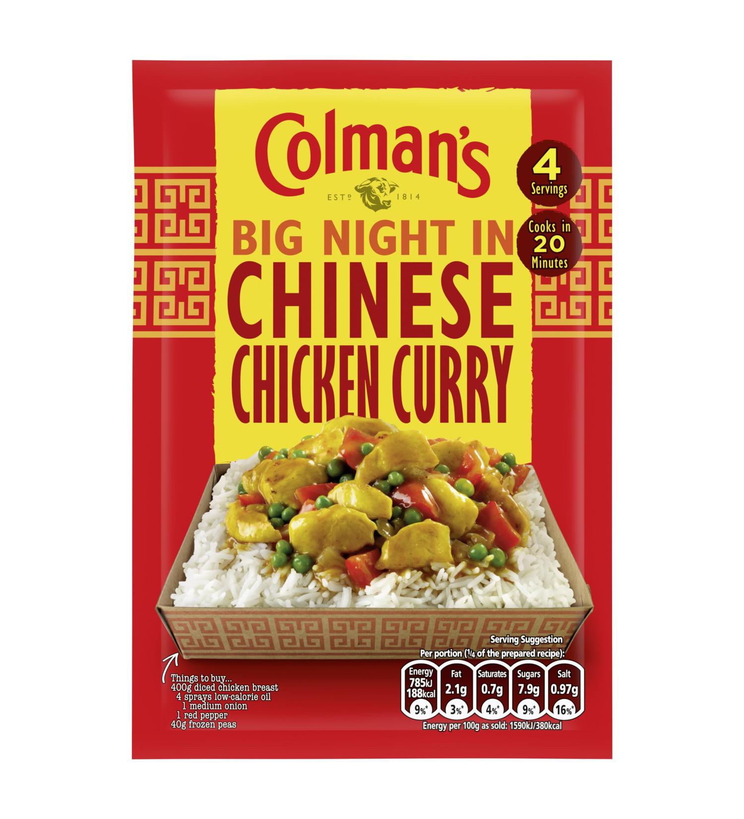 Colman's Big Night In Chinese Chicken Curry Recipe Mix 4 servings 47 g - Buy Online on SooperMarket.com