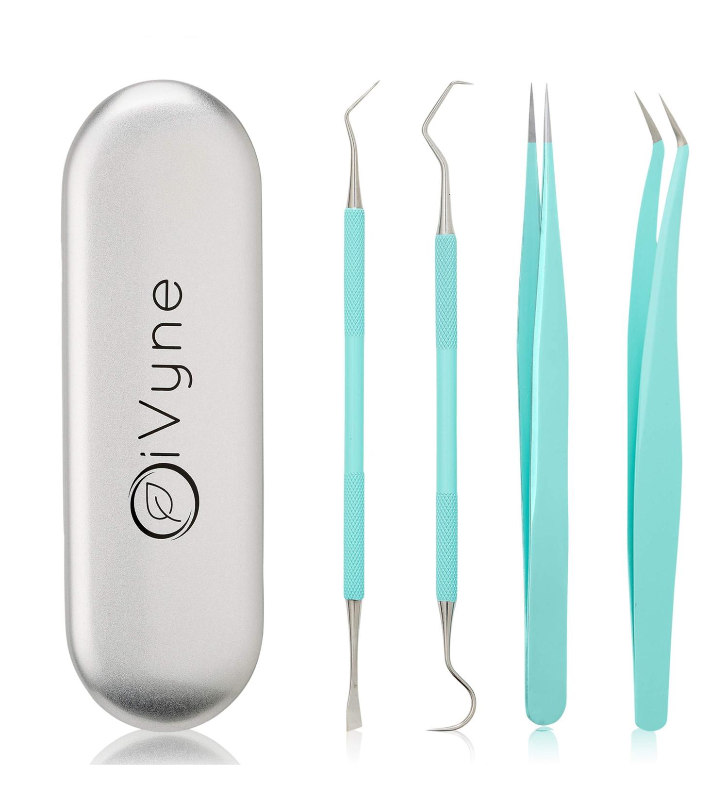 iVyne Light Blue Premium Vinyl Weeding Tool Kit - Precision Stainless Steel Weeder with Tweezers - Crafting Set for Easy Vinyl Projects - Buy Online on SooperMarket.com