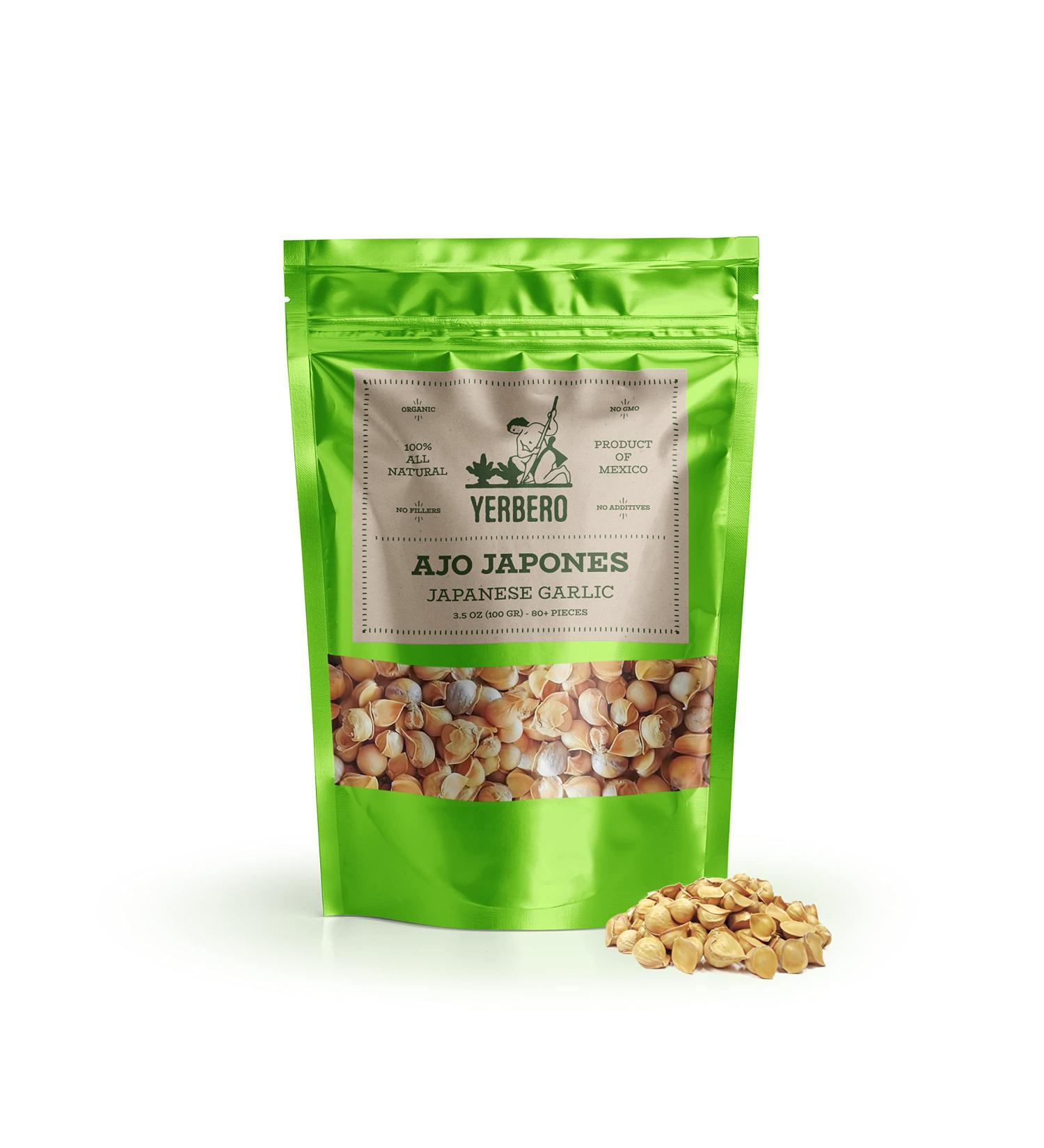 Yerbero Japanese Garlic Ajo Japones 3.5oz - 80 Cloves, Resealable Bag - 100g (Pack of 1) - Buy Online on SooperMarket.com