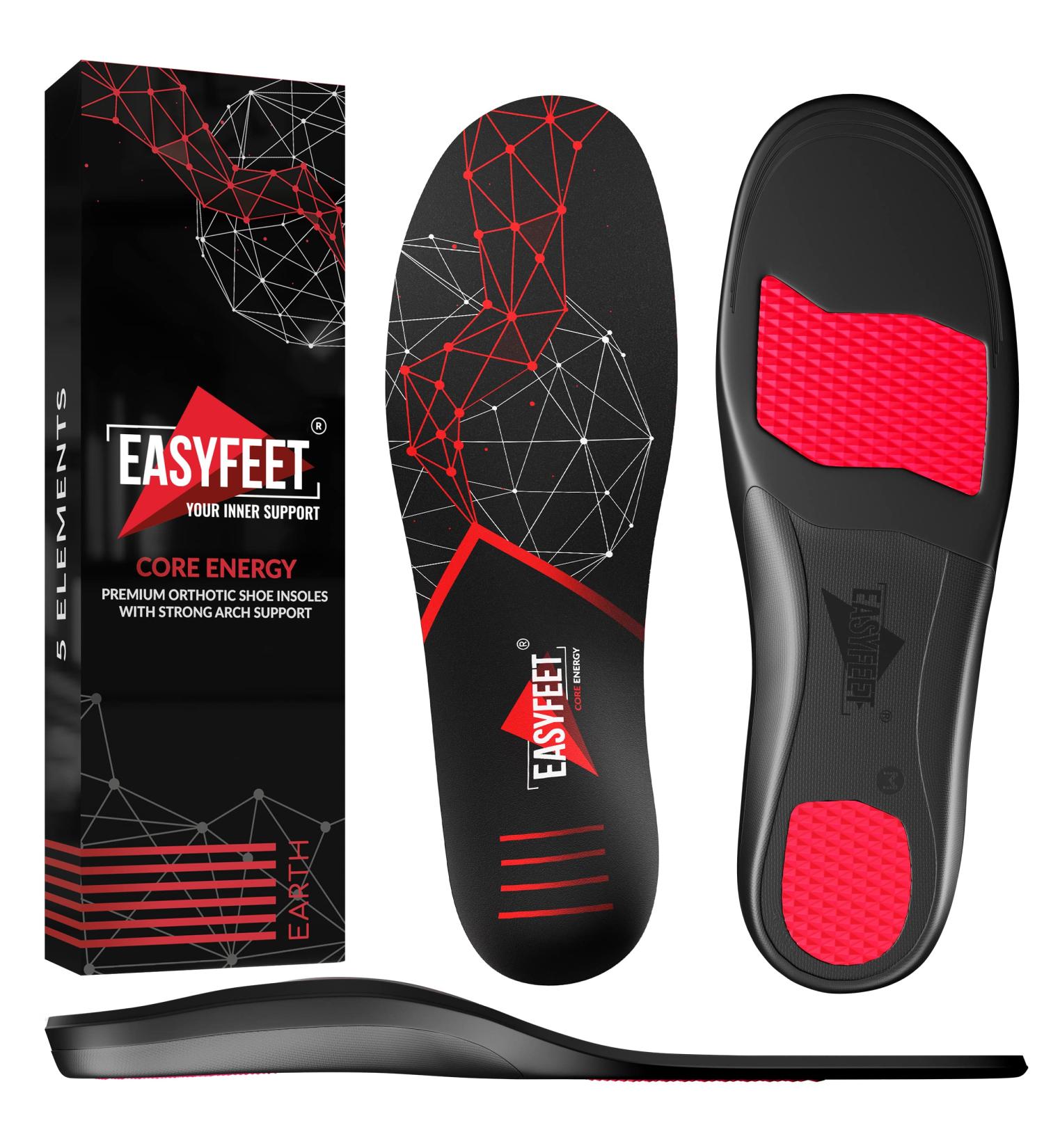 2022 Premium Anti-Fatigue High Arch Support Insoles | Relief Plantar Fasciitis & Foot Pain | Men 9-10.5/Women | Black M - Buy Online on SooperMarket.com