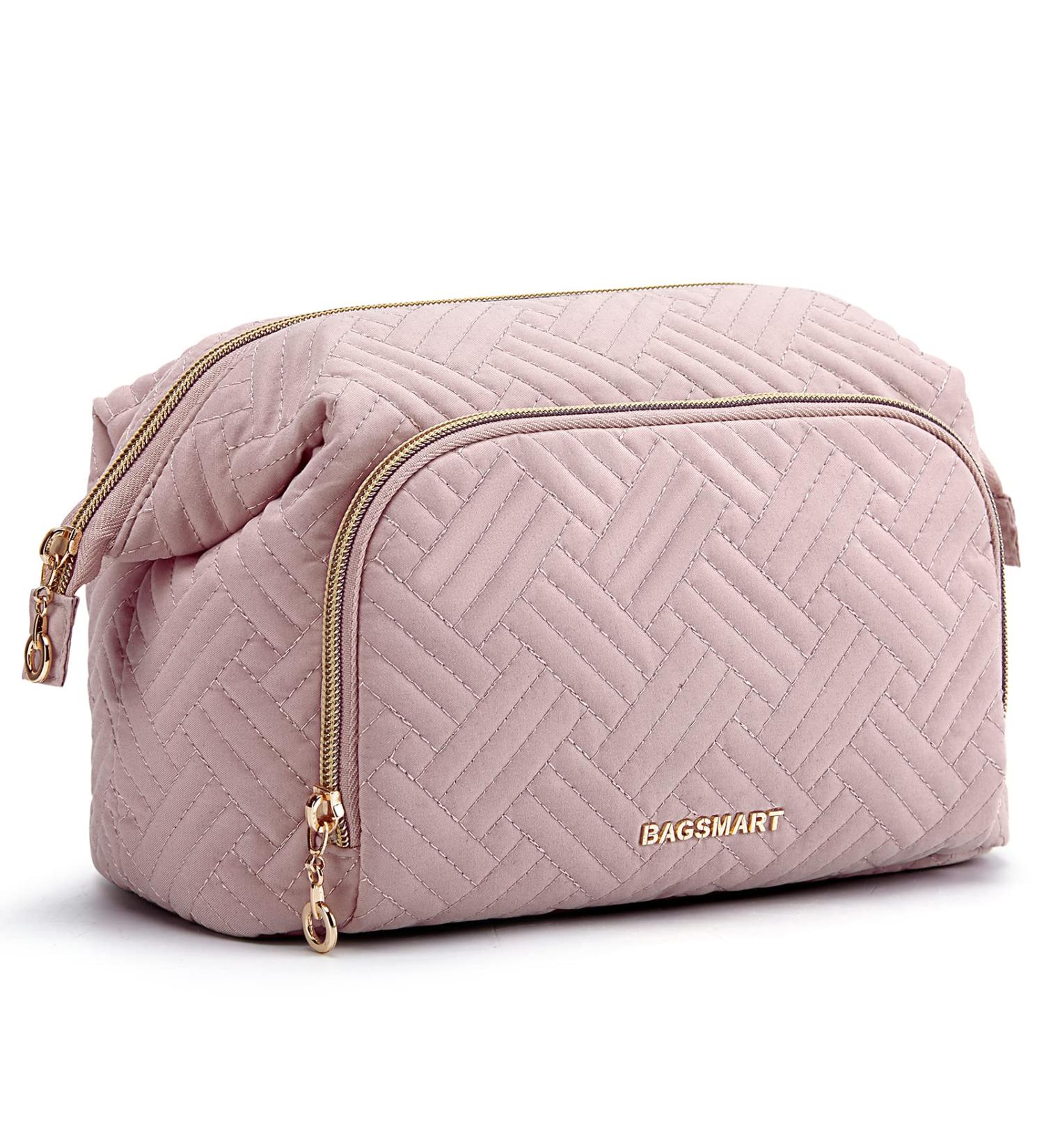 BAGSMART Travel Makeup Bag Organizer Case for Women - Pink - Buy Online on SooperMarket.com