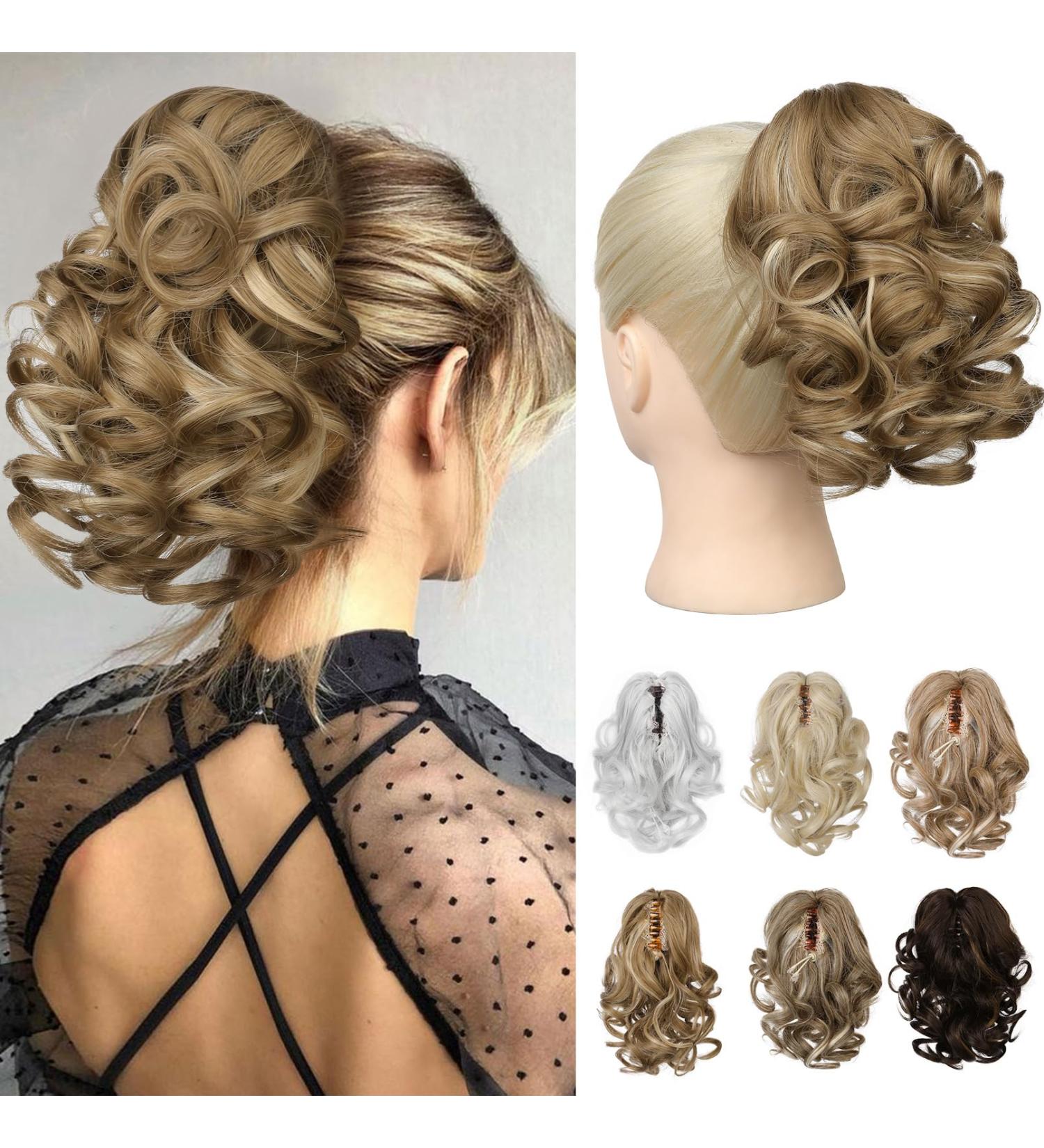 REECHO 9 Classic Loose Curly Wavy Claw Clip Ponytail Extension - Medium Blonde with Blonde Highlights - Buy Online on SooperMarket.com