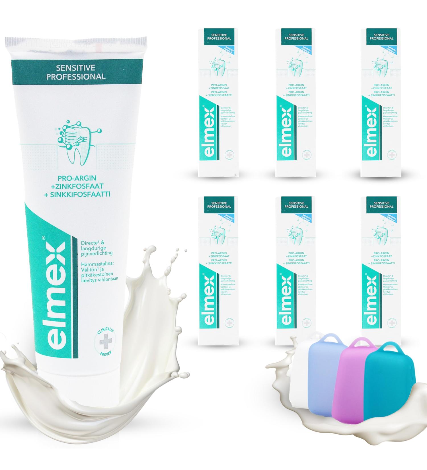 Buy Elmex Sensitive Professional Toothpaste & Celexqua Toothbrush Caps - 6 Pack Deals | International Shipping - Buy Online on SooperMarket.com